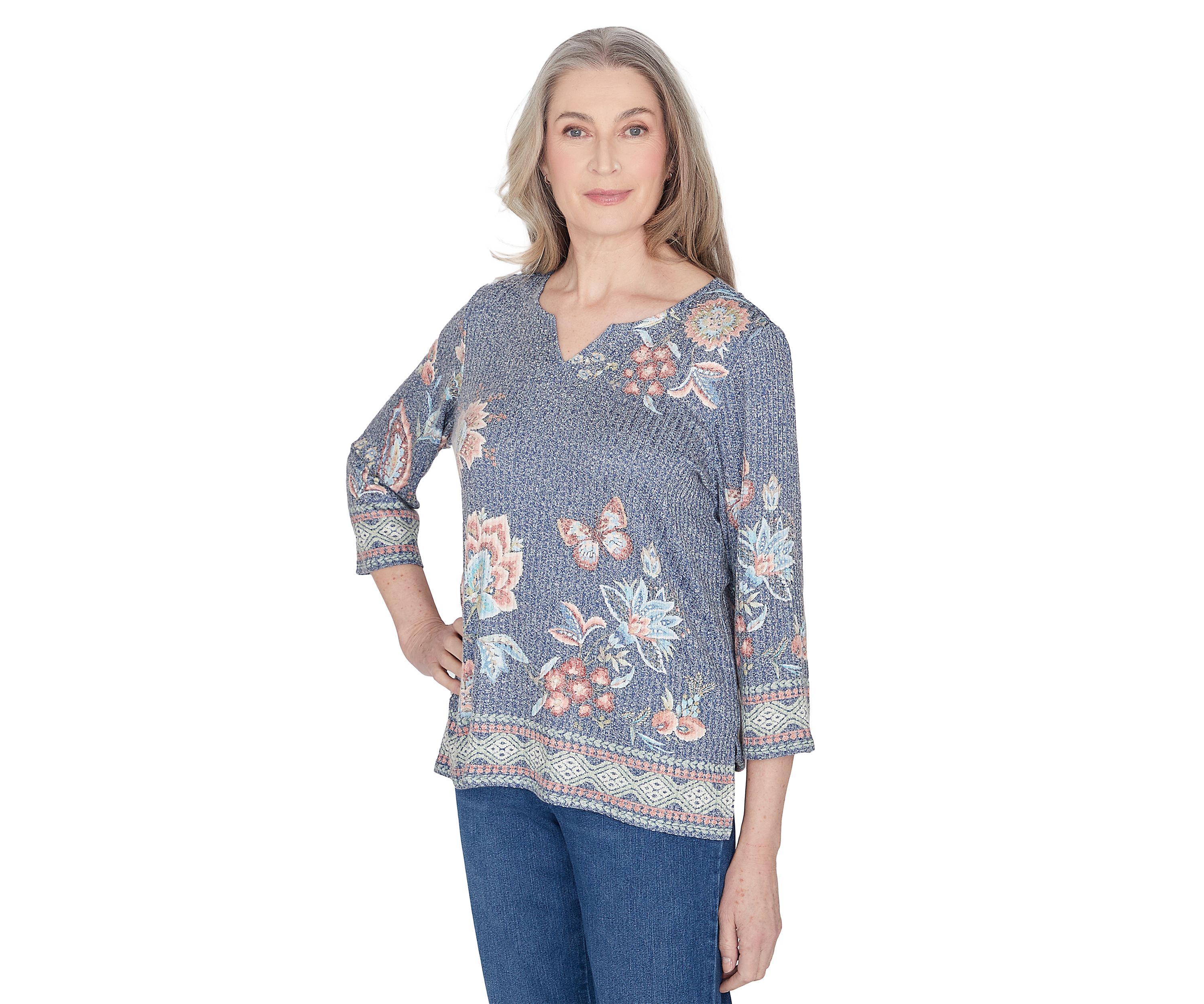 Petite Scottsdale Floral Border Top 