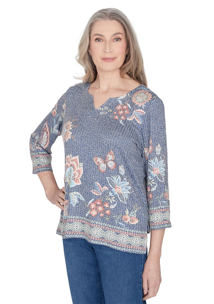 Petite Scottsdale Floral Border Top 