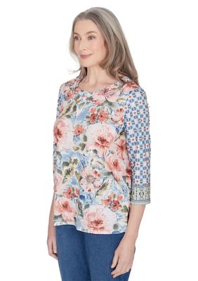 Petite Scottsdale Floral Geo Print Top