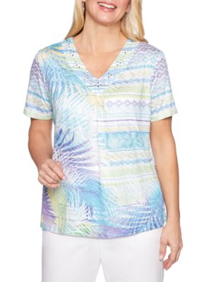 Alfred Dunner St. Kitts Fern Leaves Top | belk