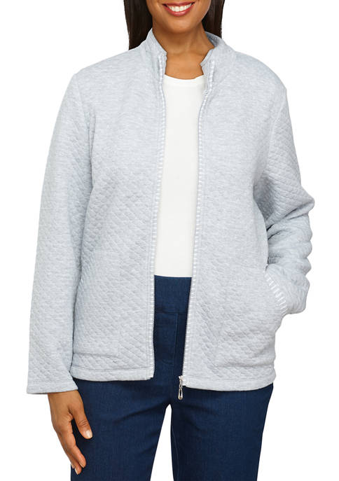 Alfred Dunner Womens Double Faced Quilted Jacket