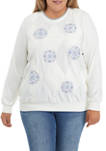 Plus Size Medallion Quilt Embroidered Pullover