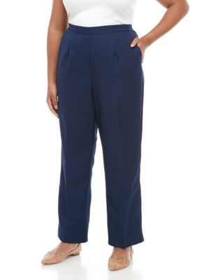 Alfred Dunner Plus Size In The Navy Prop Medium Pants | belk