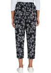 Womens Butterfly Floral Ankle Pants