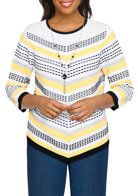 Alfred Dunner Petite Chevron Sweater