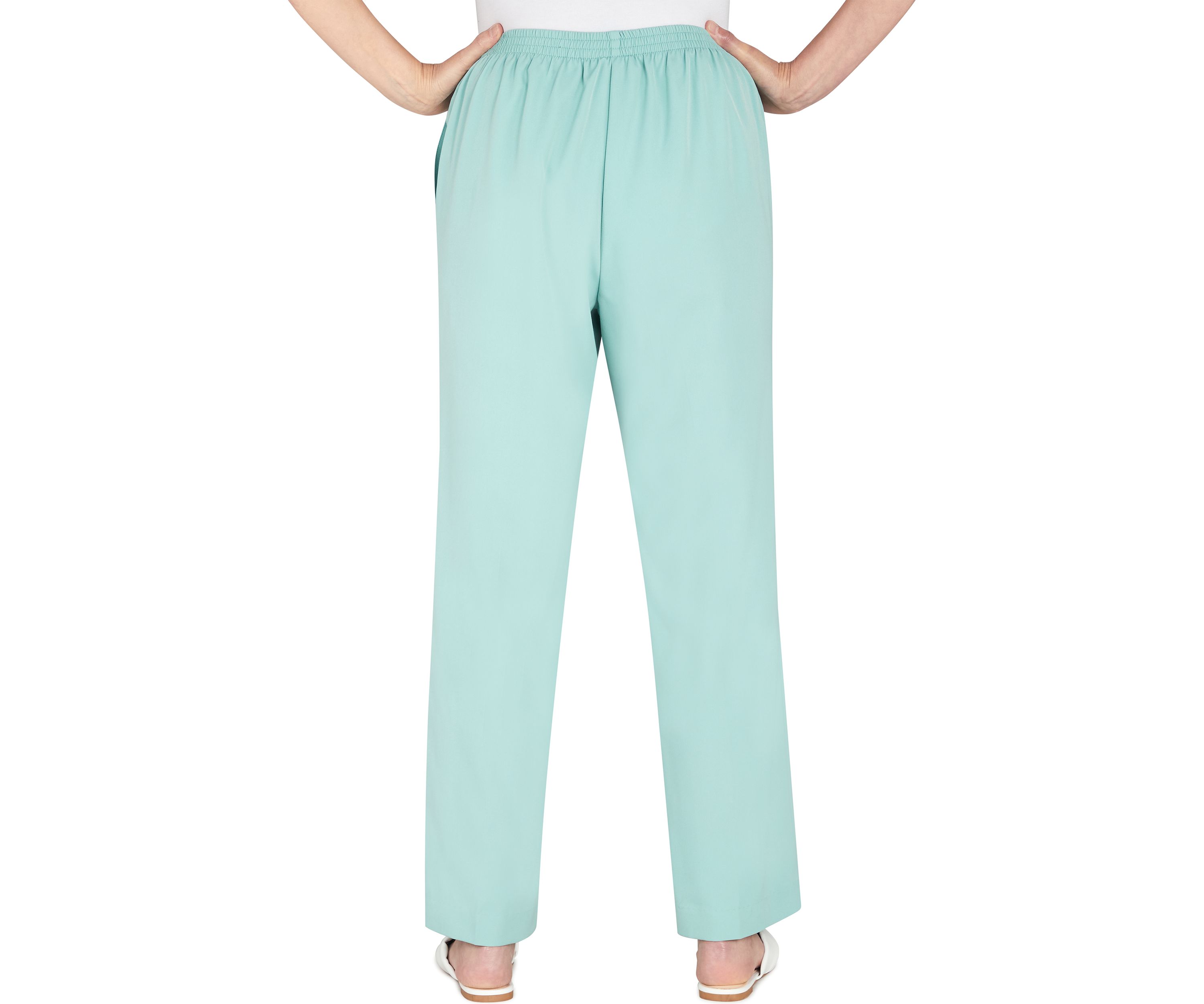 Plus Size Solid Short Length Twill Pants