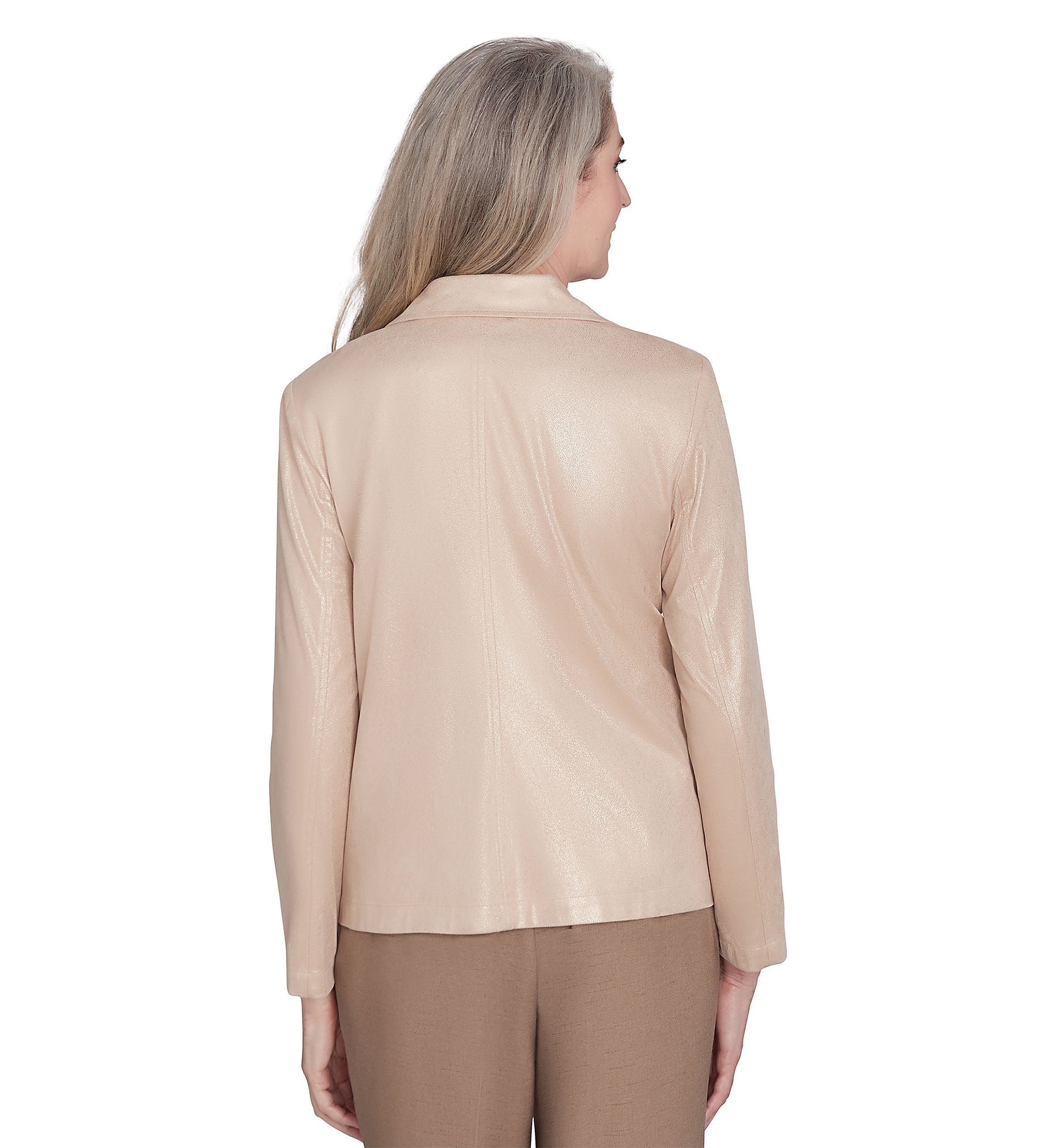 Womens Emerald Isle Shimmer Faux Leather Jacket