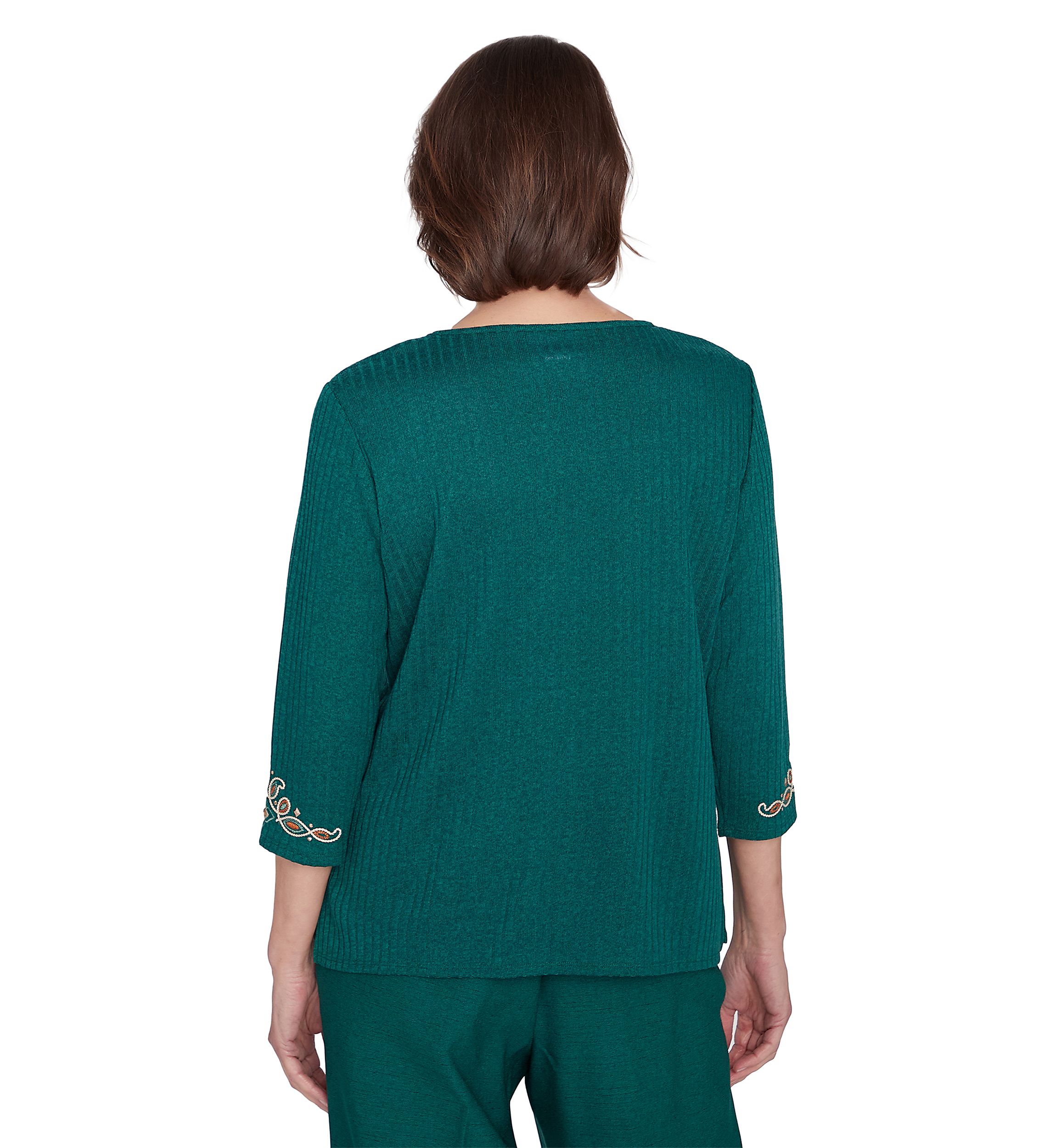 Womens Emerald Isle Center Medallion Embroidery Top