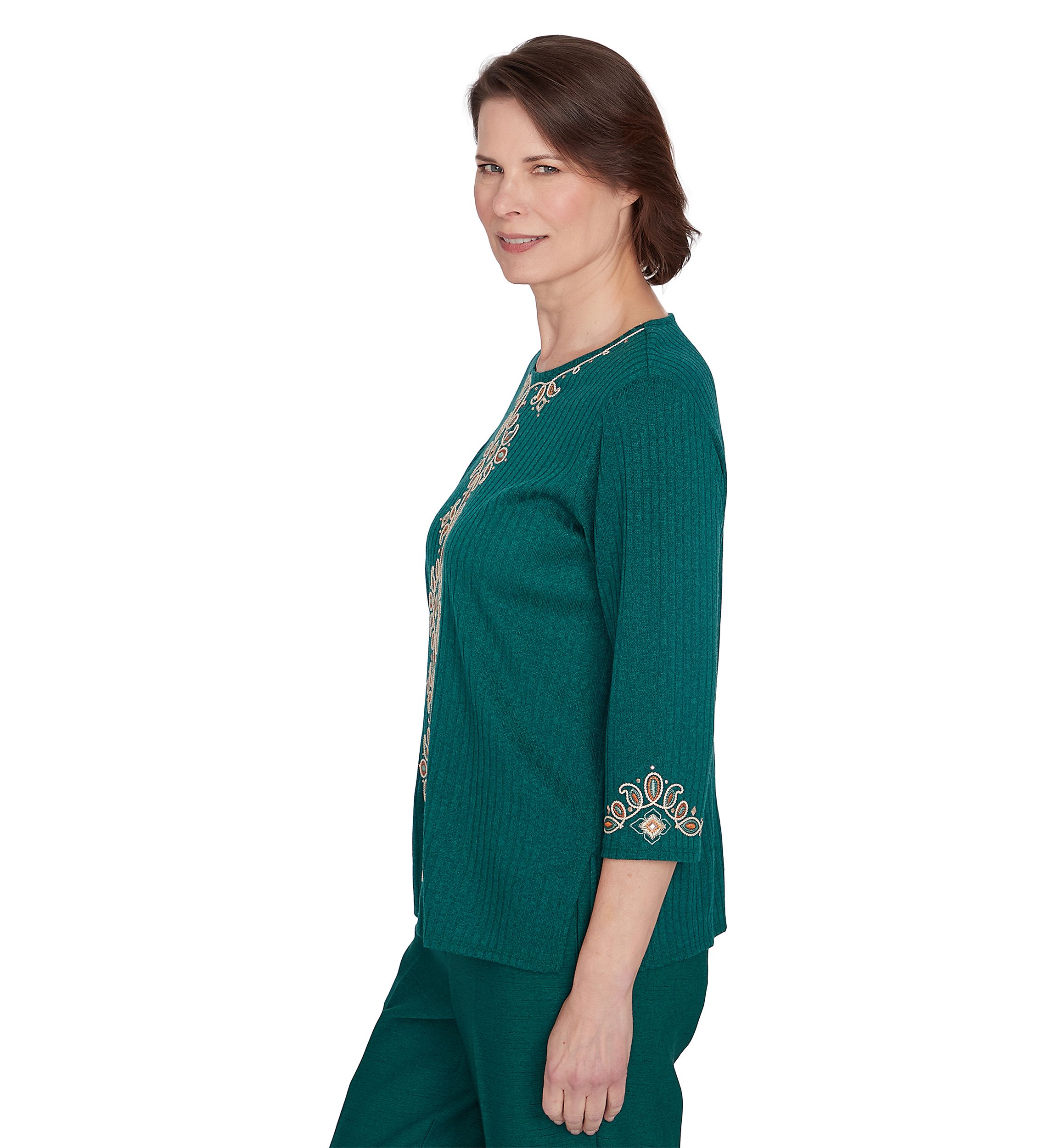 Womens Emerald Isle Center Medallion Embroidery Top