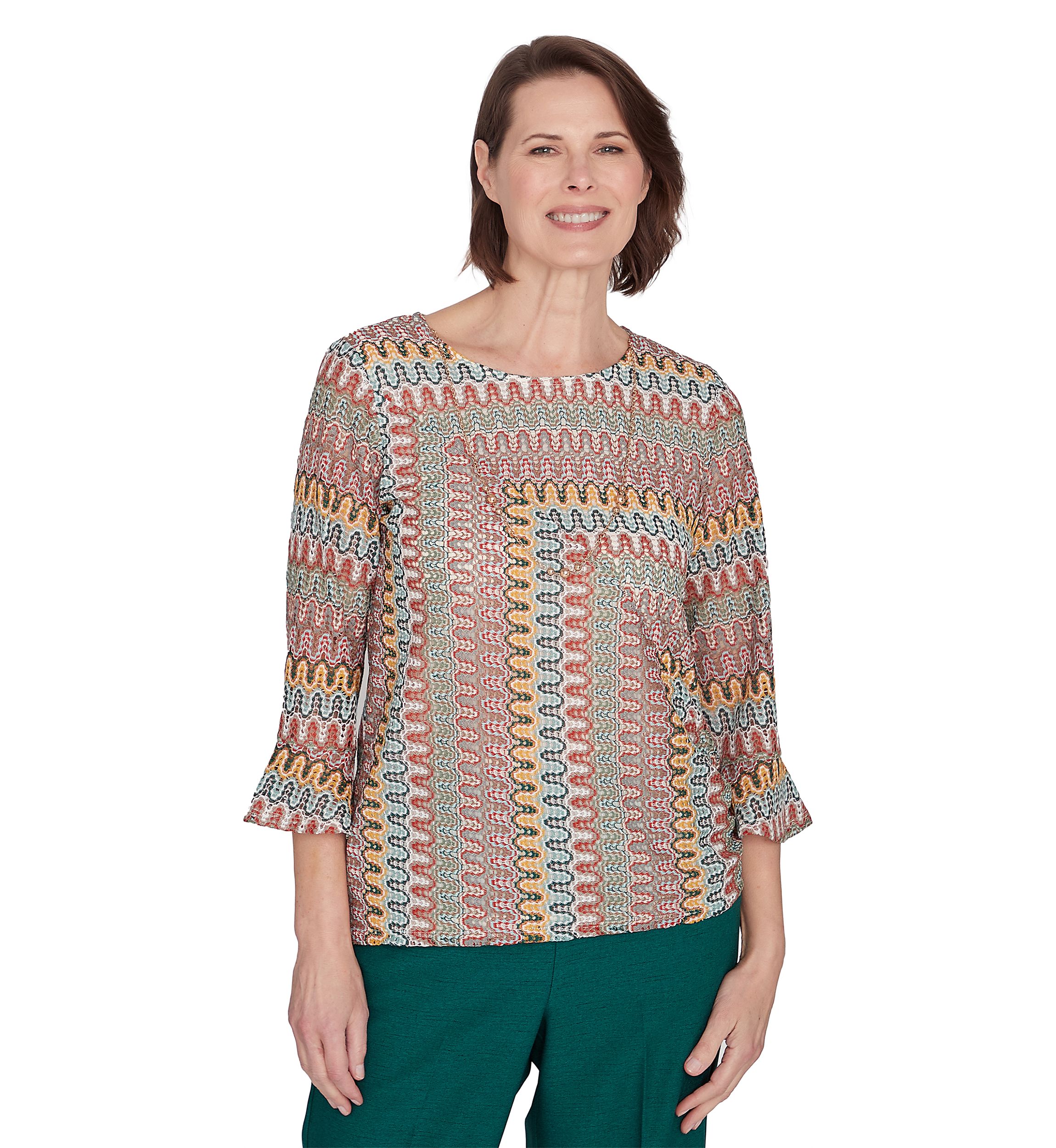 Womens Emerald Isle Spliced Texture Top