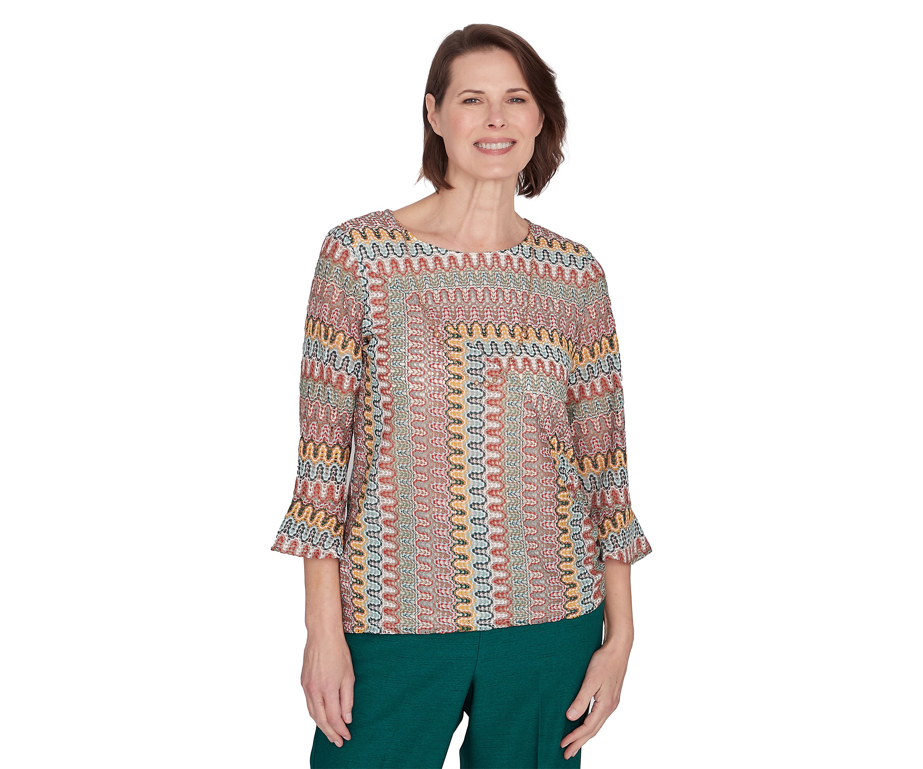 Womens Emerald Isle Spliced Texture Top