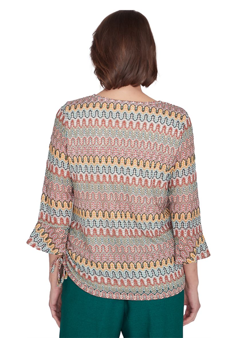 Womens Emerald Isle Spliced Texture Top