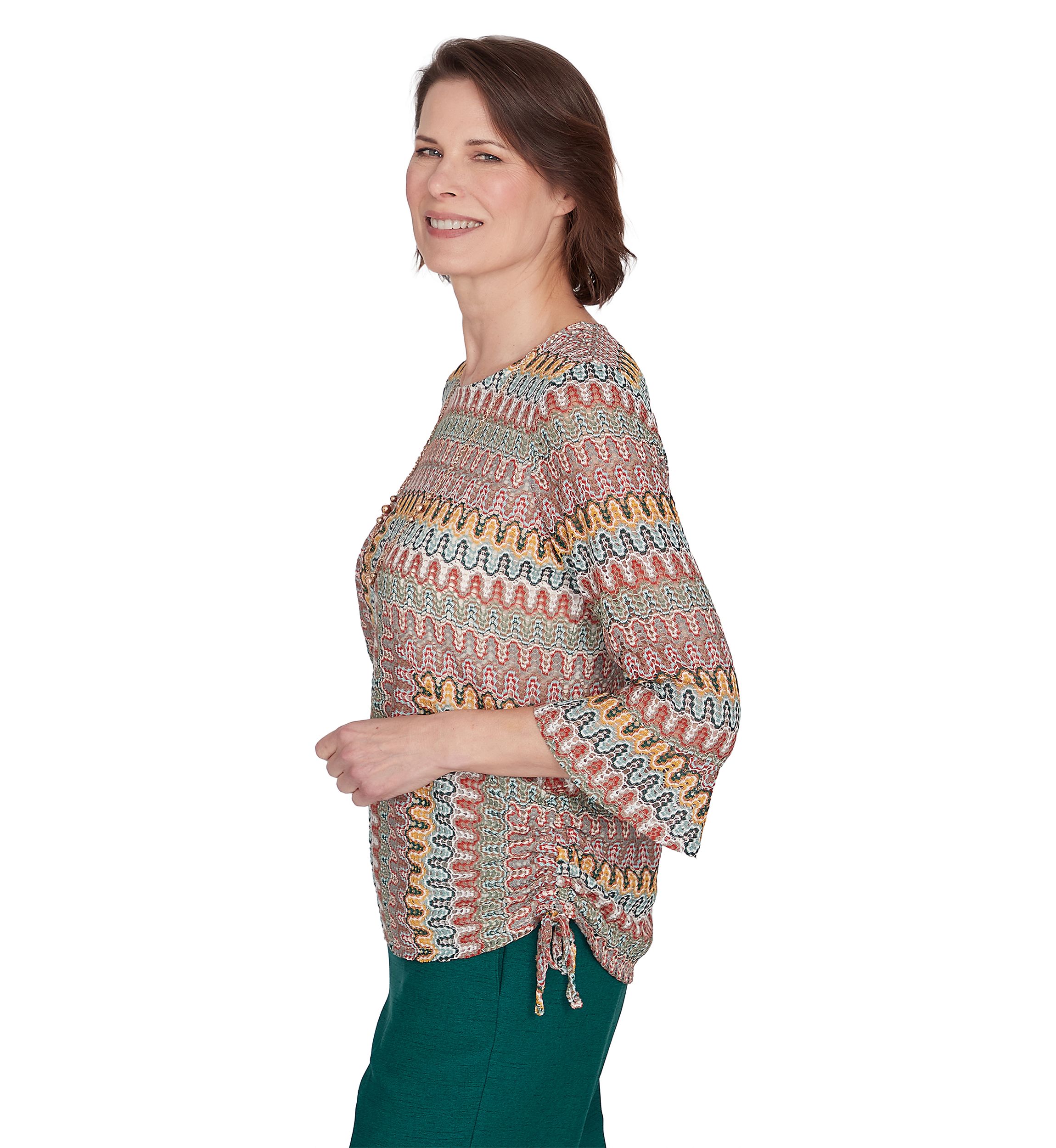 Womens Emerald Isle Spliced Texture Top