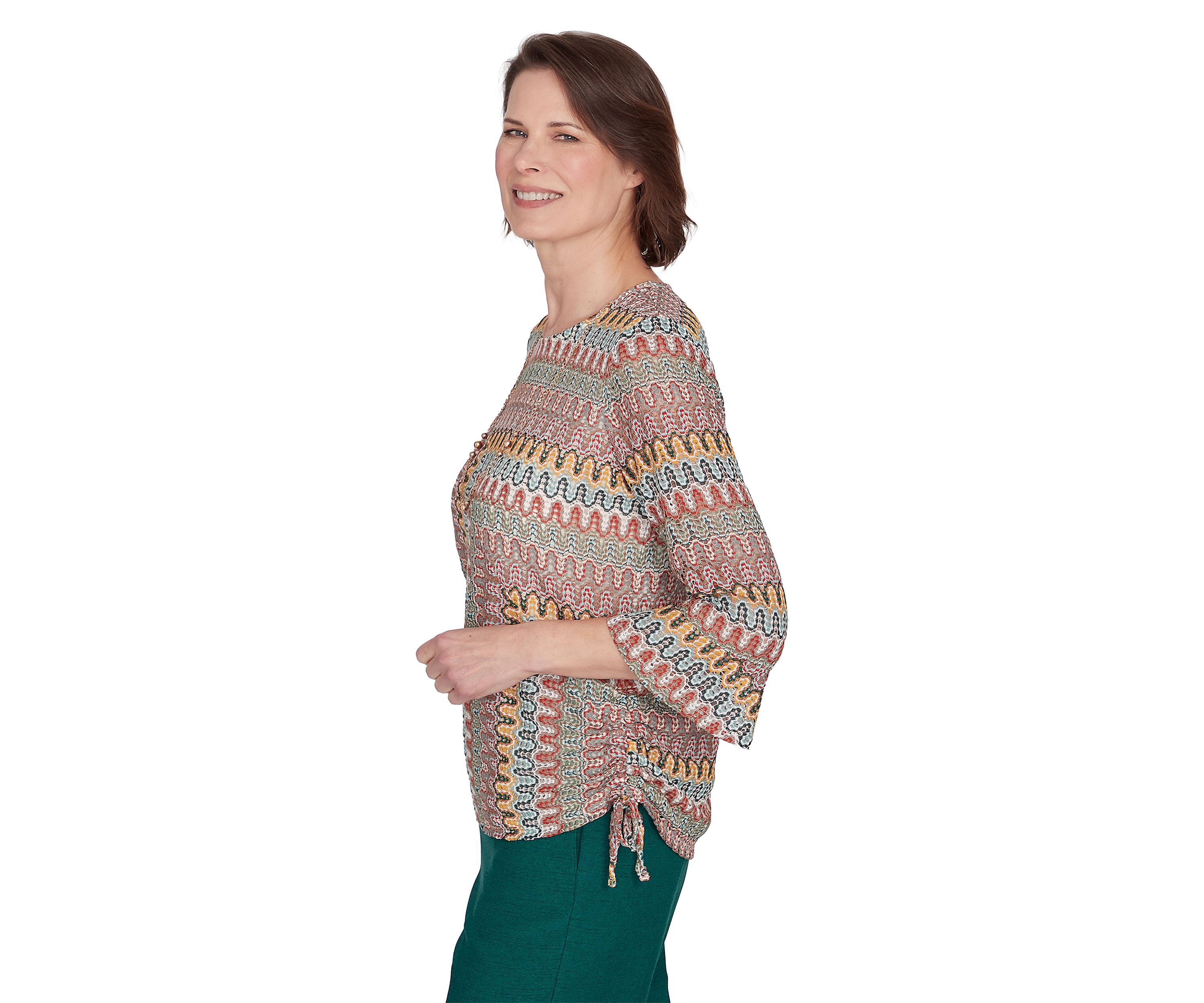 Womens Emerald Isle Spliced Texture Top