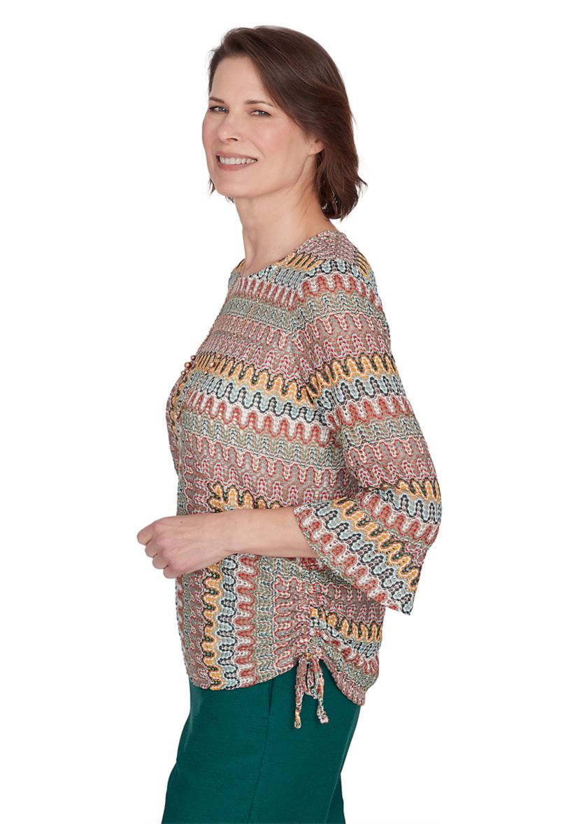 Womens Emerald Isle Spliced Texture Top