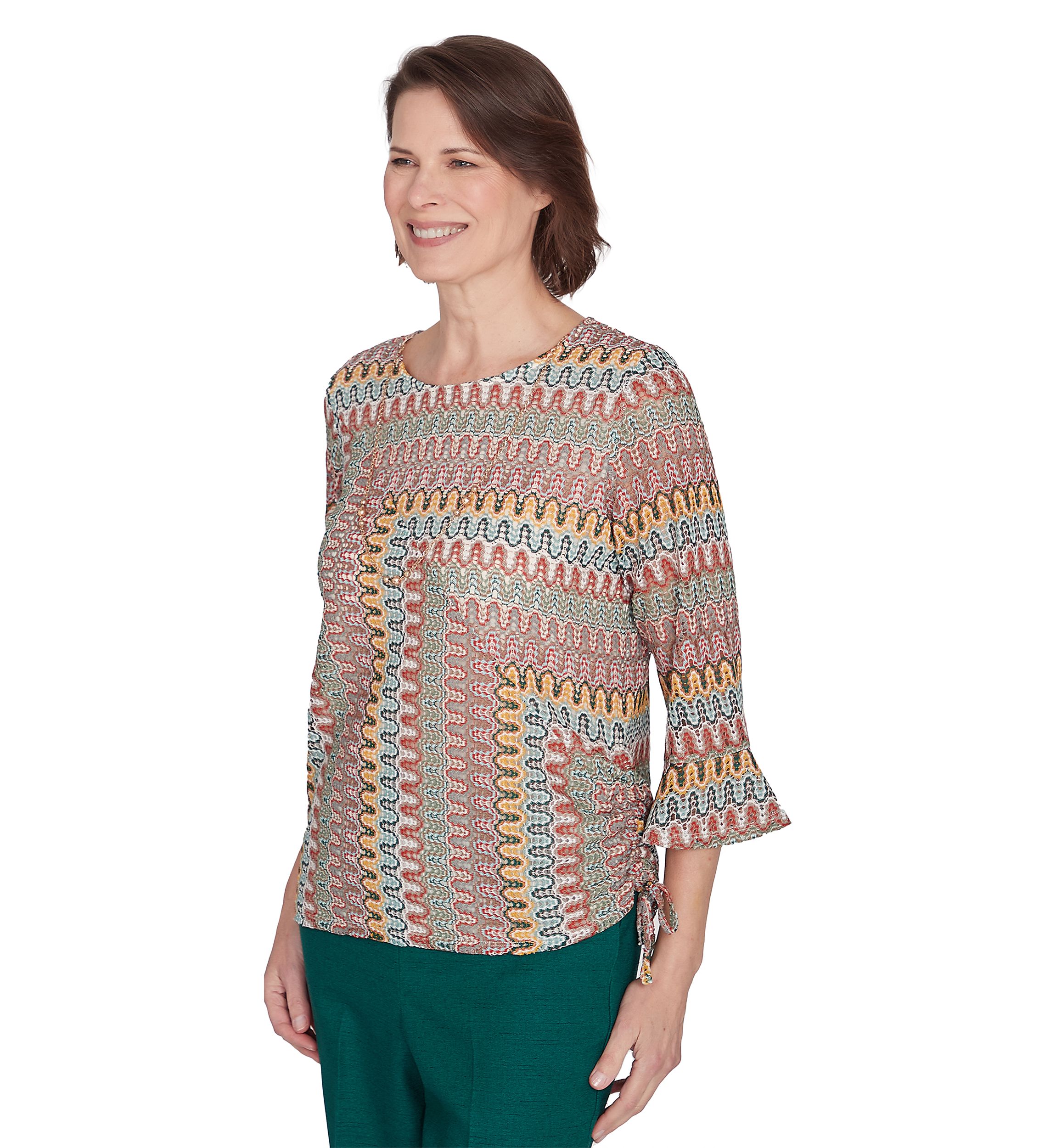 Womens Emerald Isle Spliced Texture Top