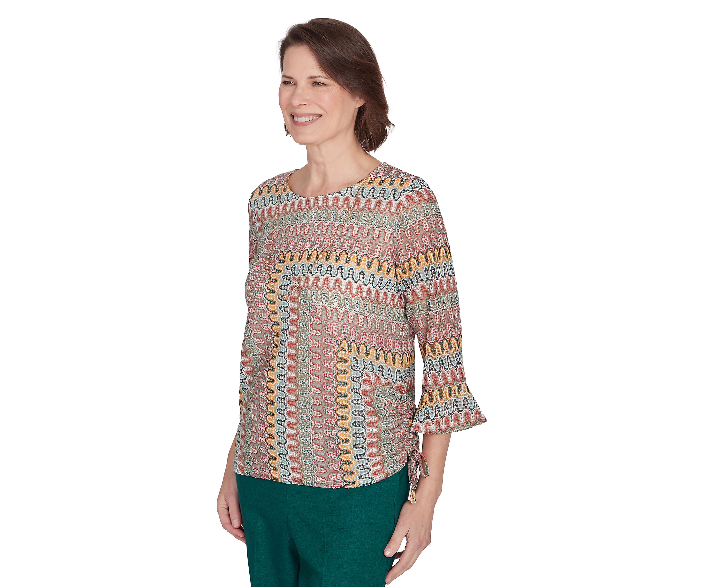 Womens Emerald Isle Spliced Texture Top