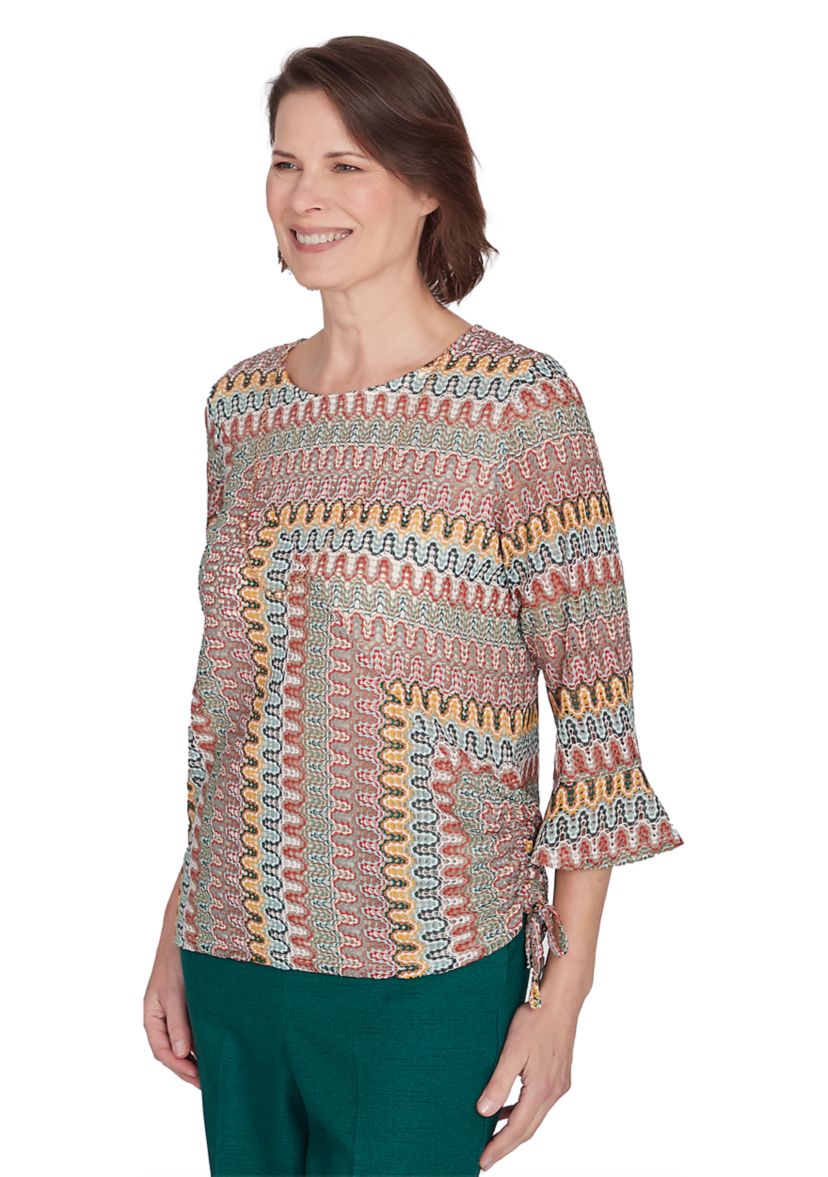 Womens Emerald Isle Spliced Texture Top
