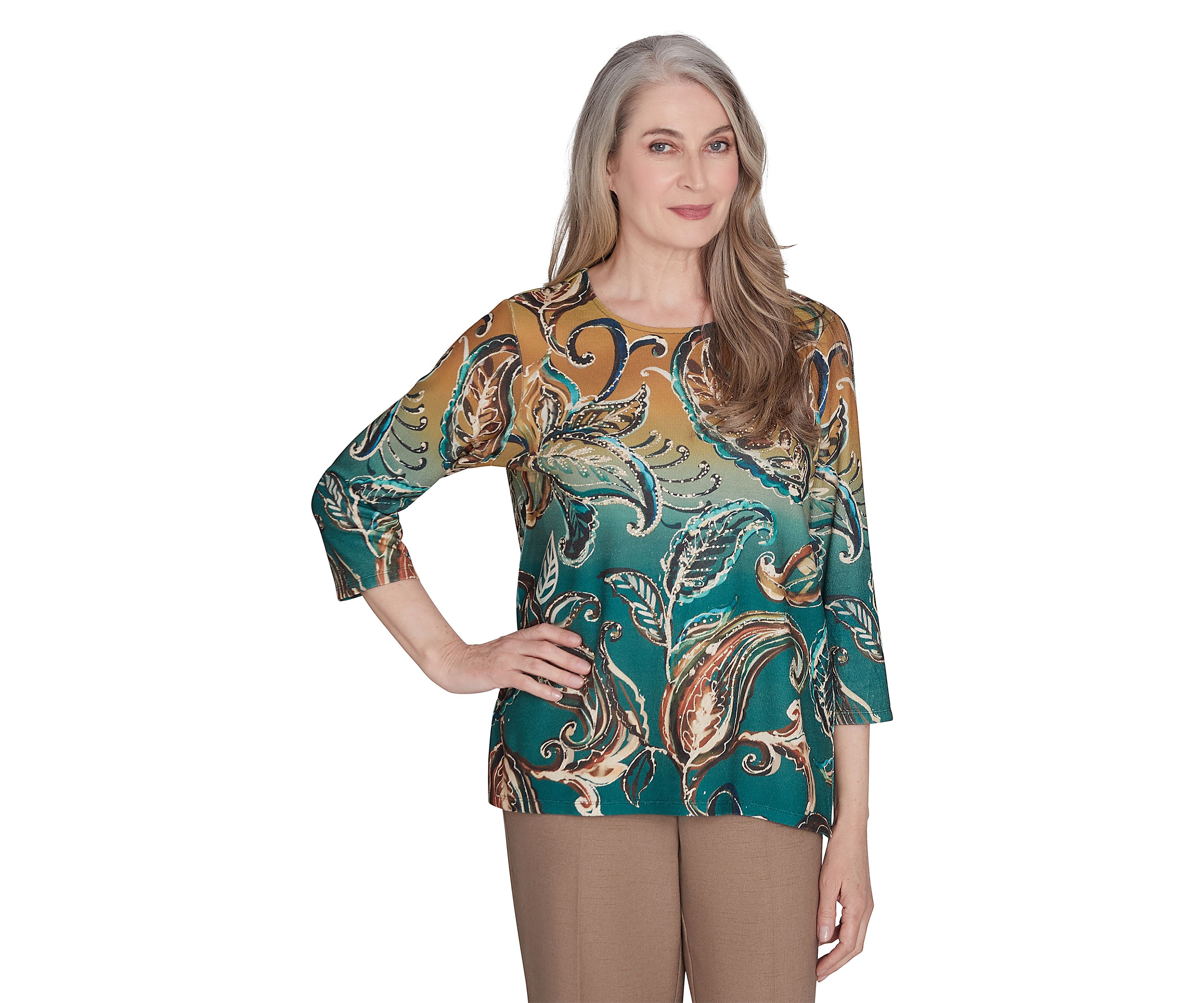 Womens Emerald Isle Paisley Ombré Shirt