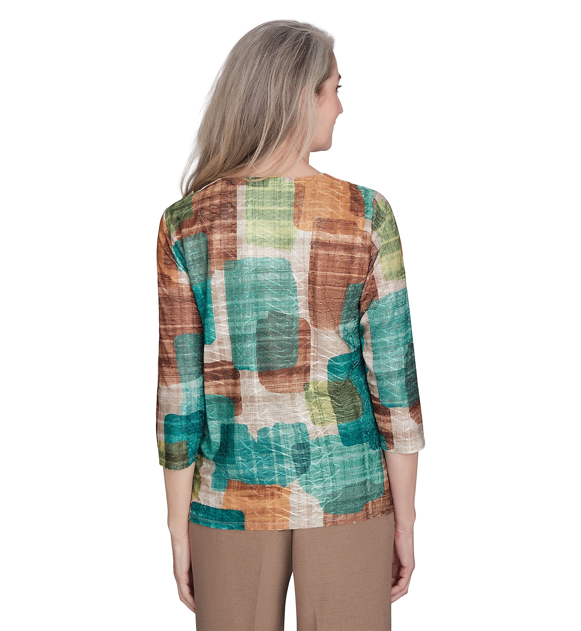 Womens Emerald Isle Color Block Texture Shirt