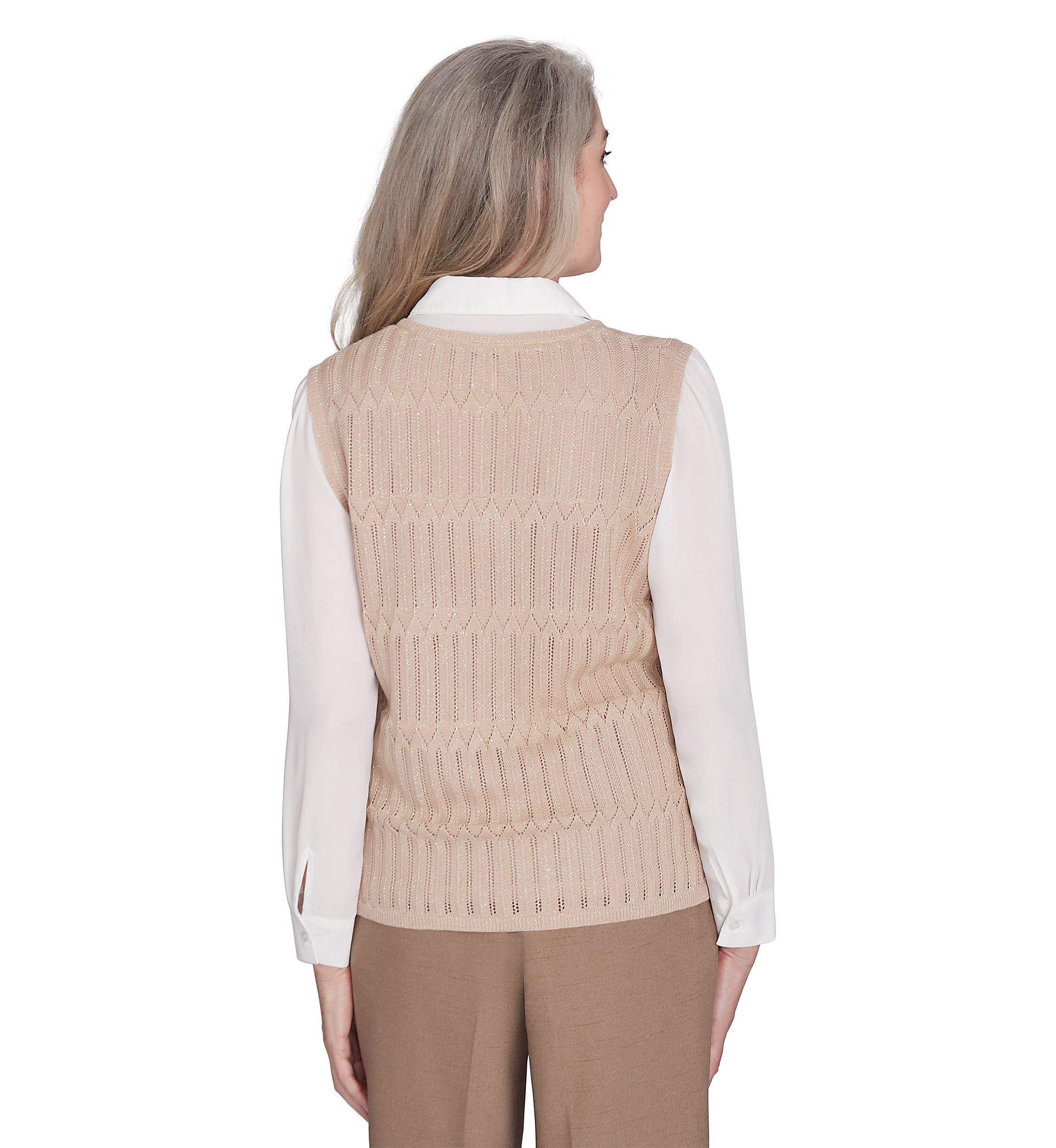 Womens Emerald Isle Pointelle Texture 2 in 1 Vest 