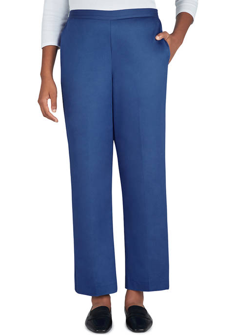Alfred Dunner Petite Sateen Proportioned Pull On Pants