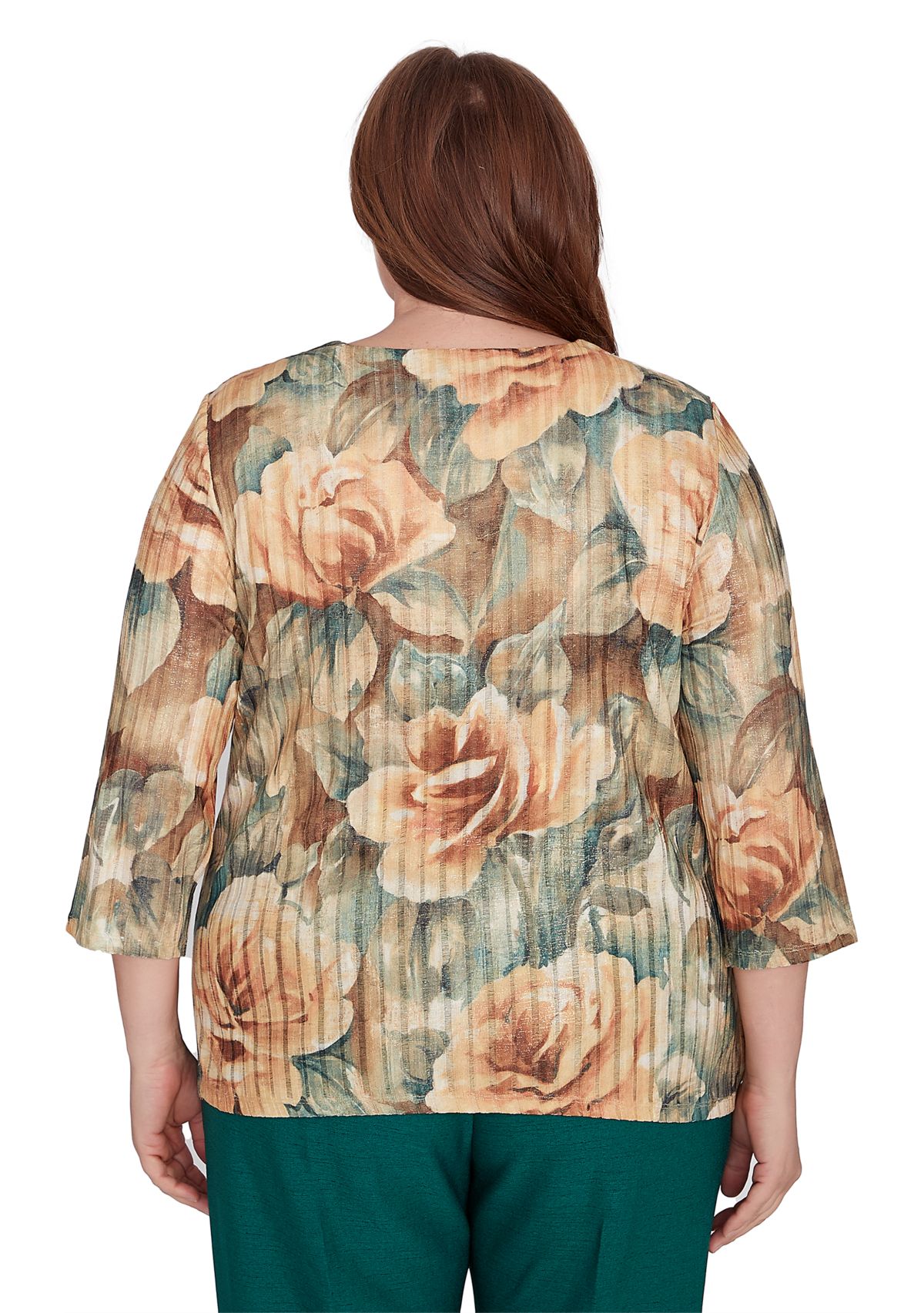 Plus Size Emerald Isle Vintage Floral Printed Top
