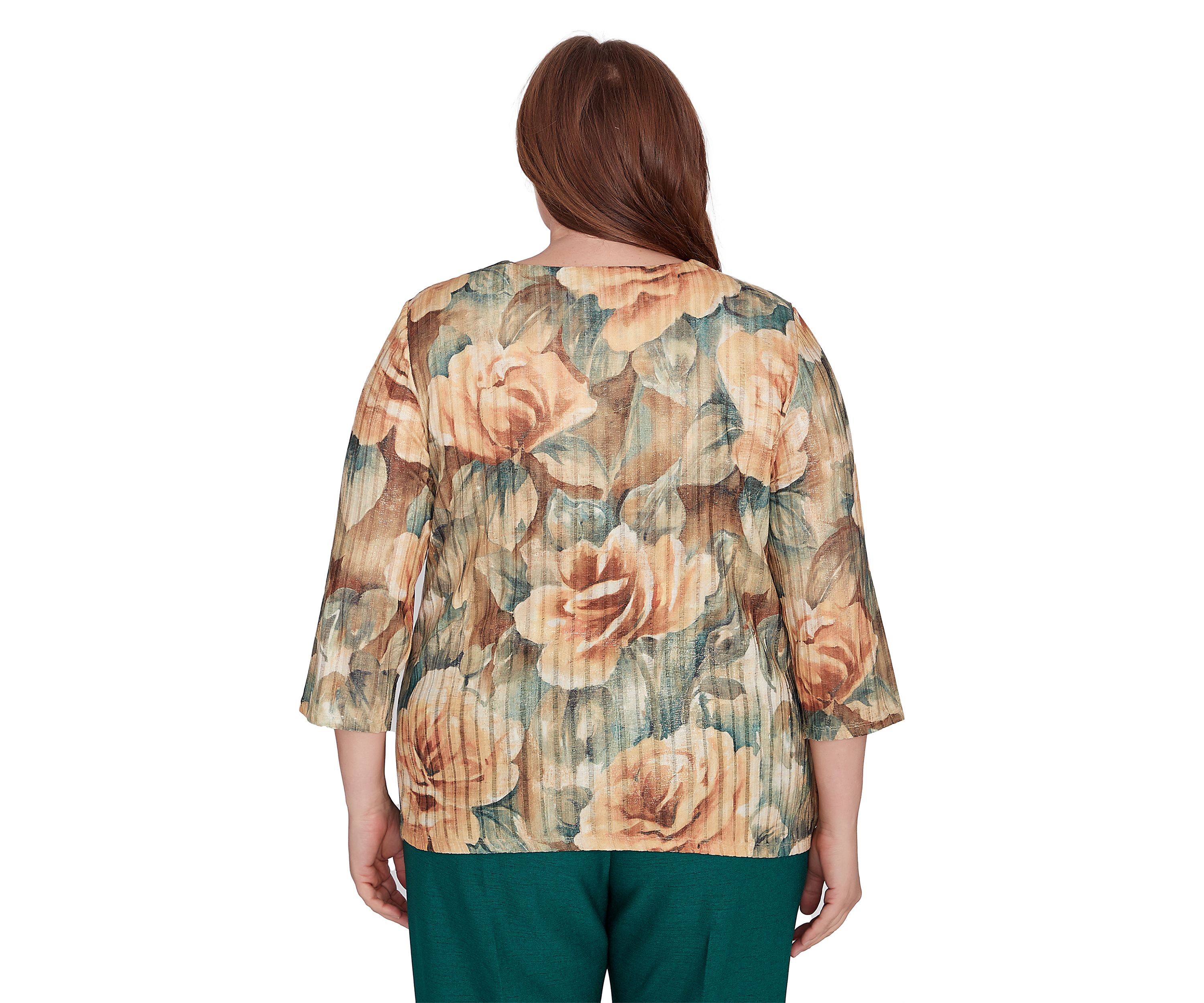 Plus Size Emerald Isle Vintage Floral Printed Top