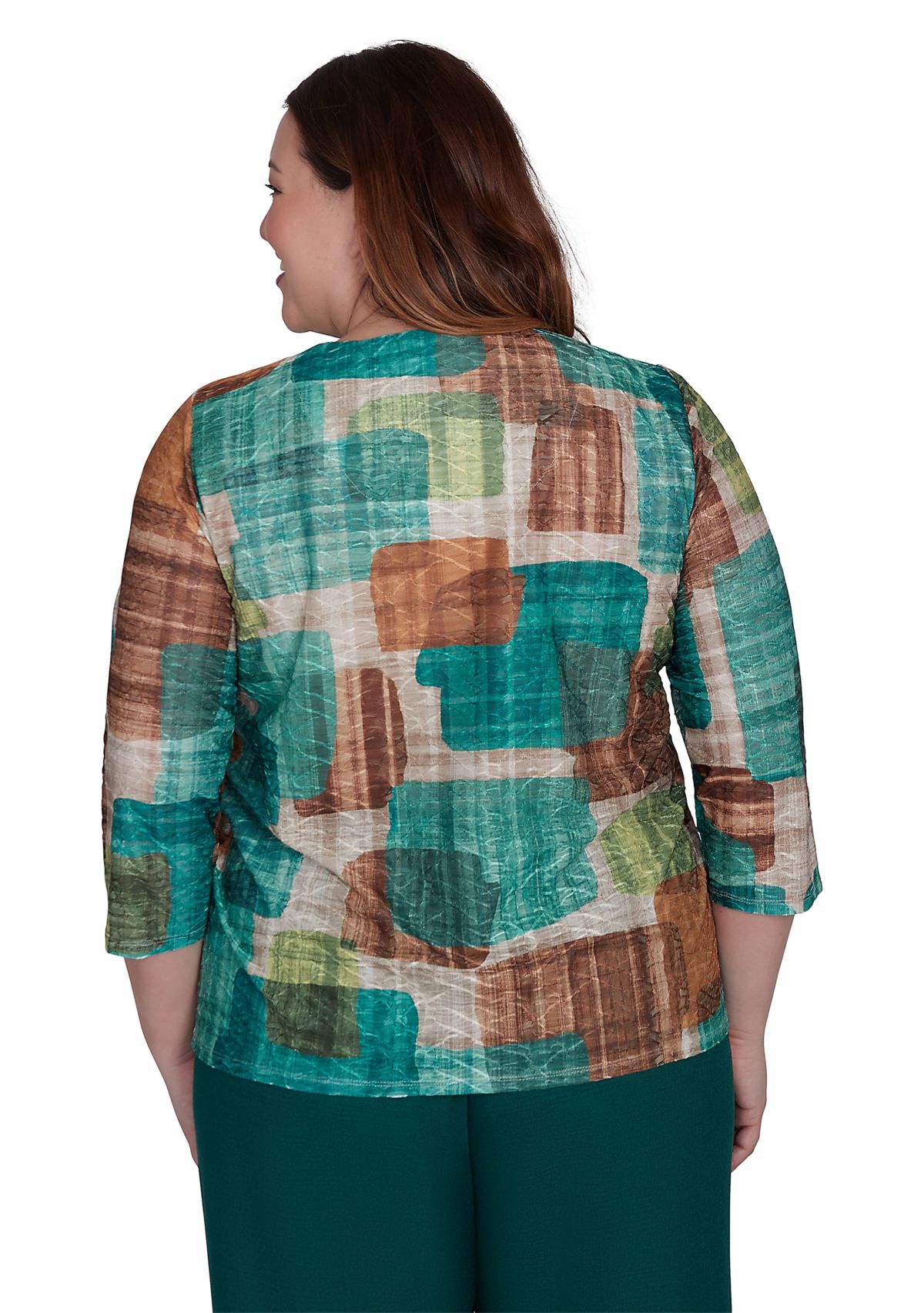 Plus Size Emerald Isle Colorblock Texture