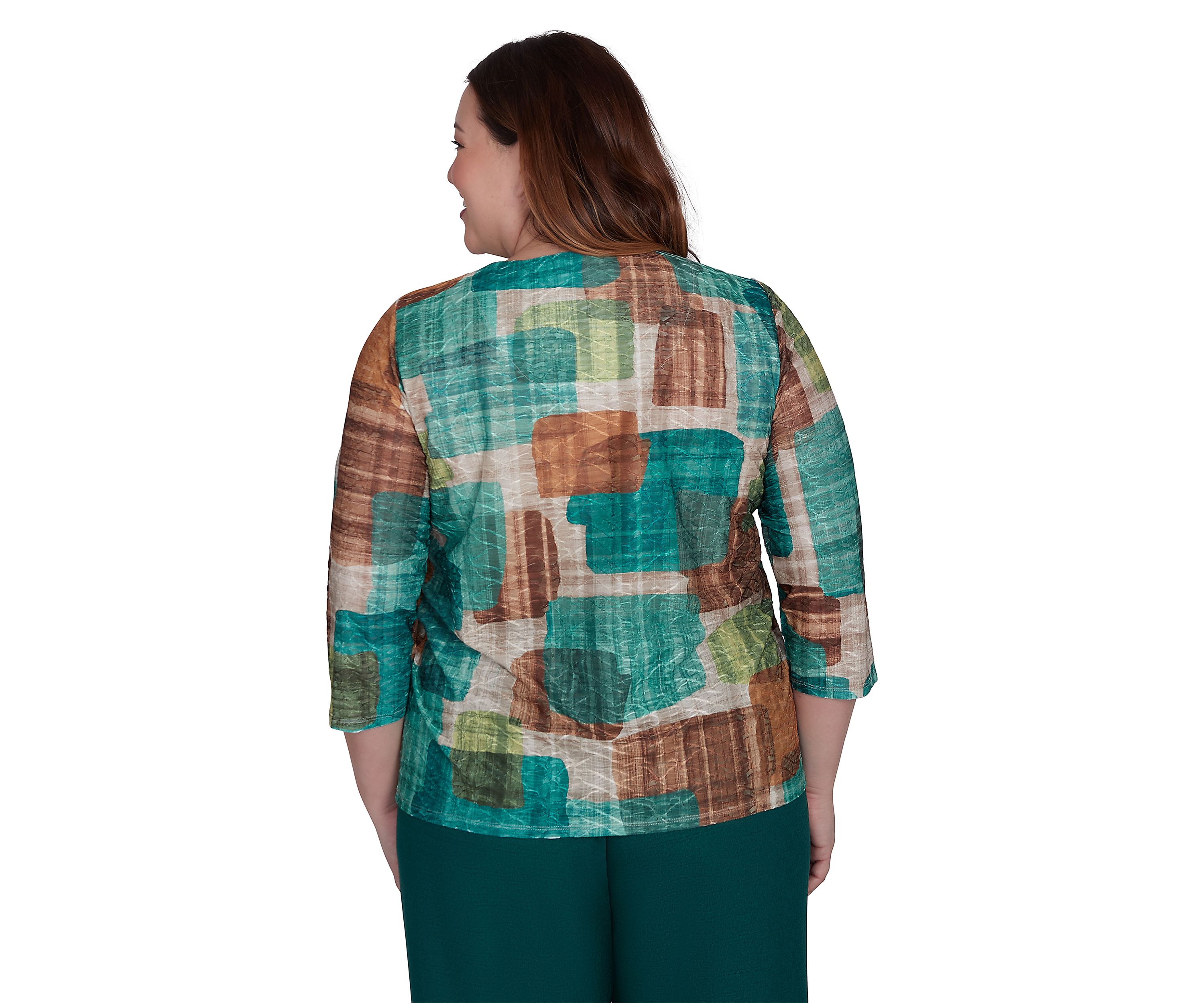 Plus Size Emerald Isle Colorblock Texture