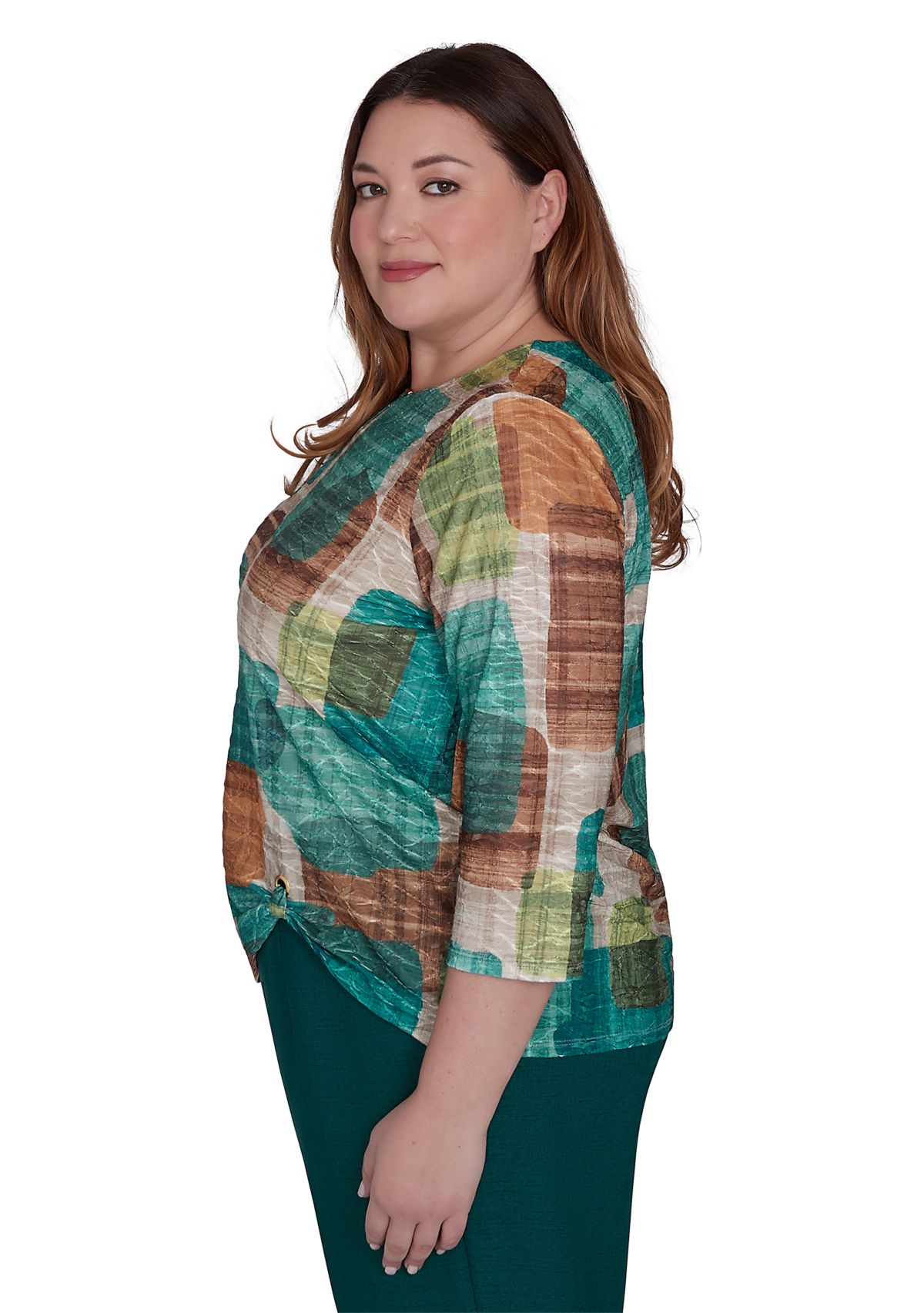 Plus Size Emerald Isle Colorblock Texture