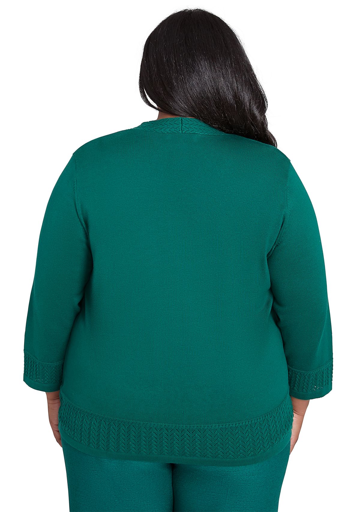 Plus Size Emerald Isle Biadere Texture Inner Two in One Sweater