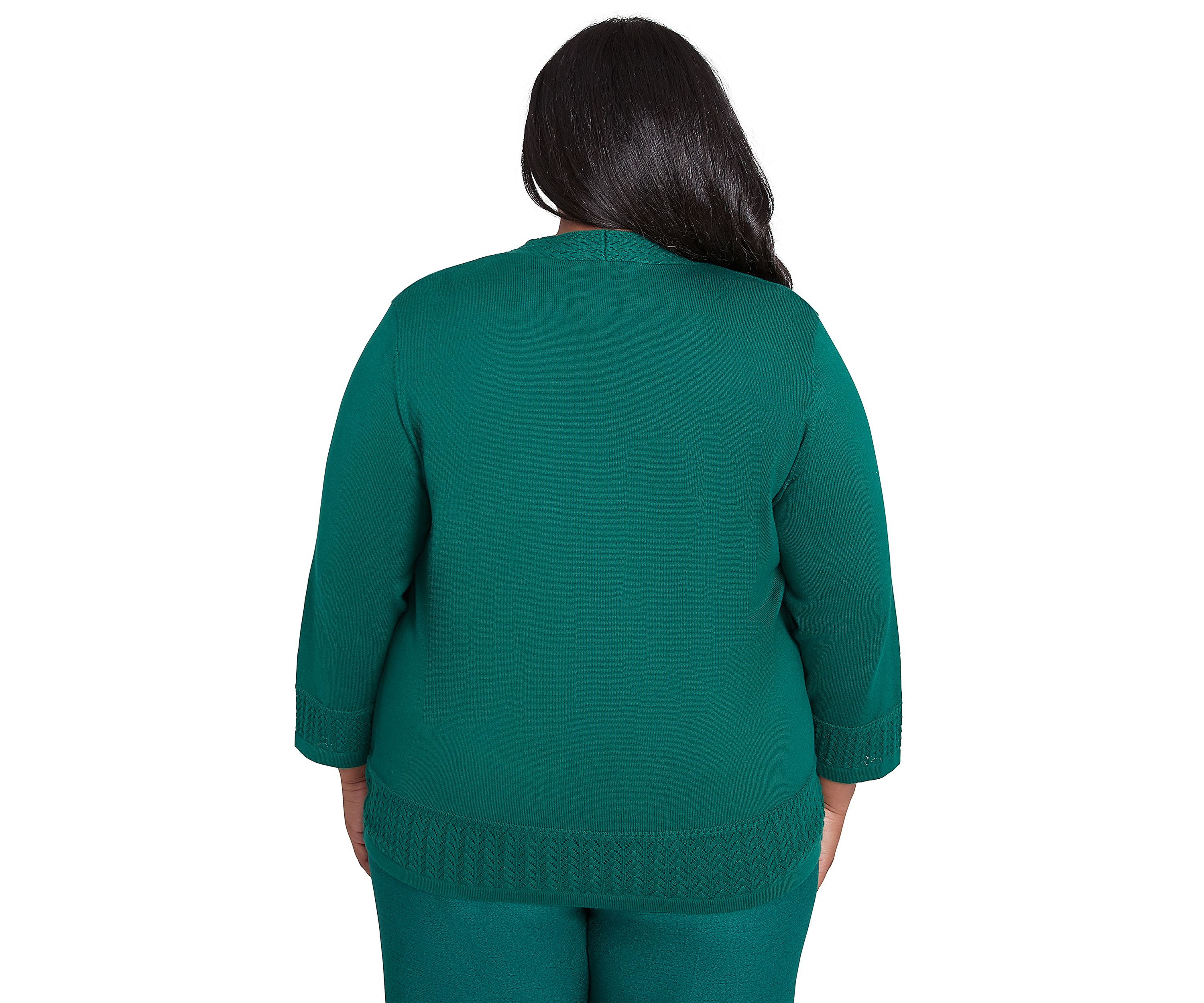 Plus Size Emerald Isle Biadere Texture Inner Two in One Sweater
