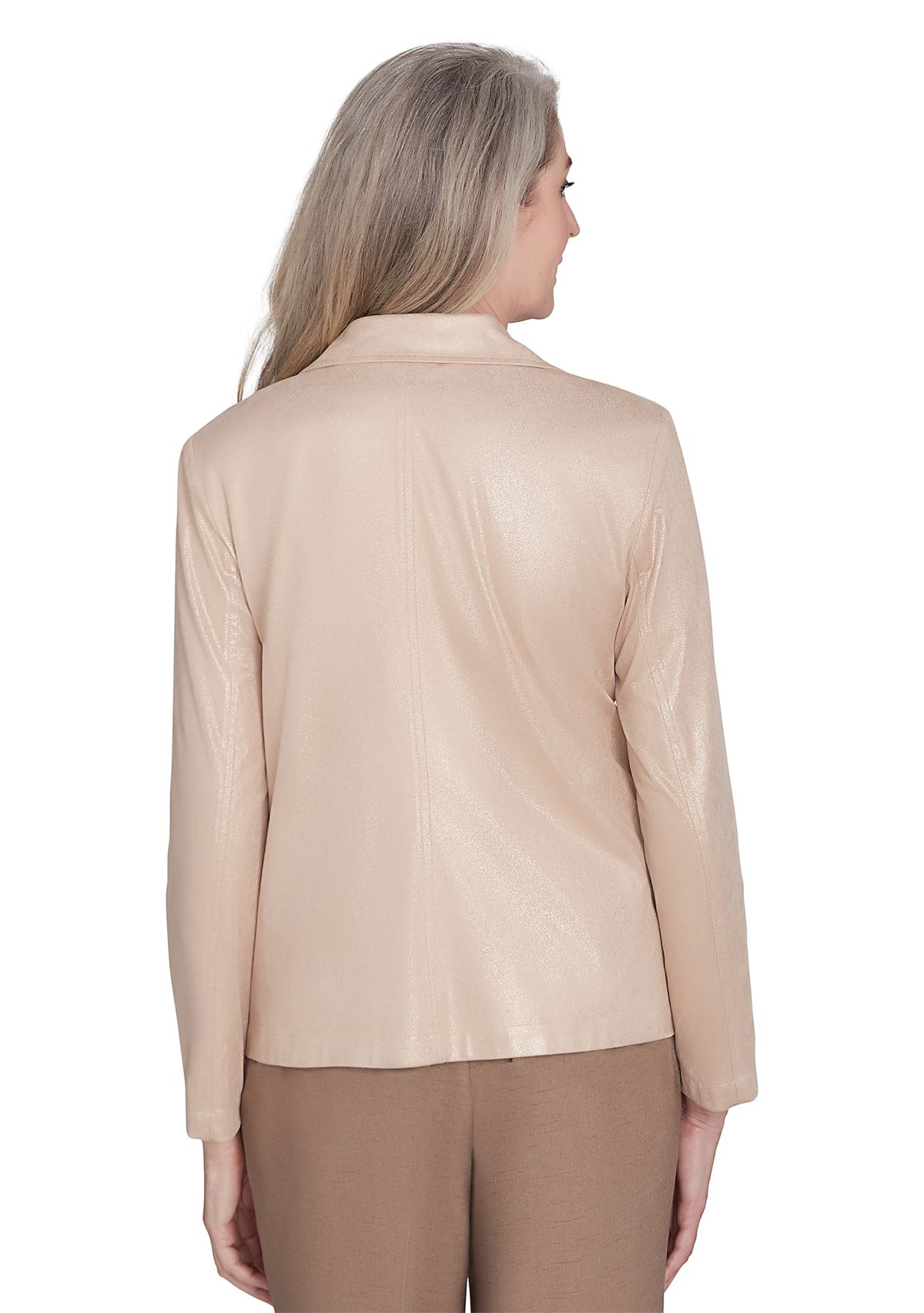 Petite Shimmer Faux Leather Jacket