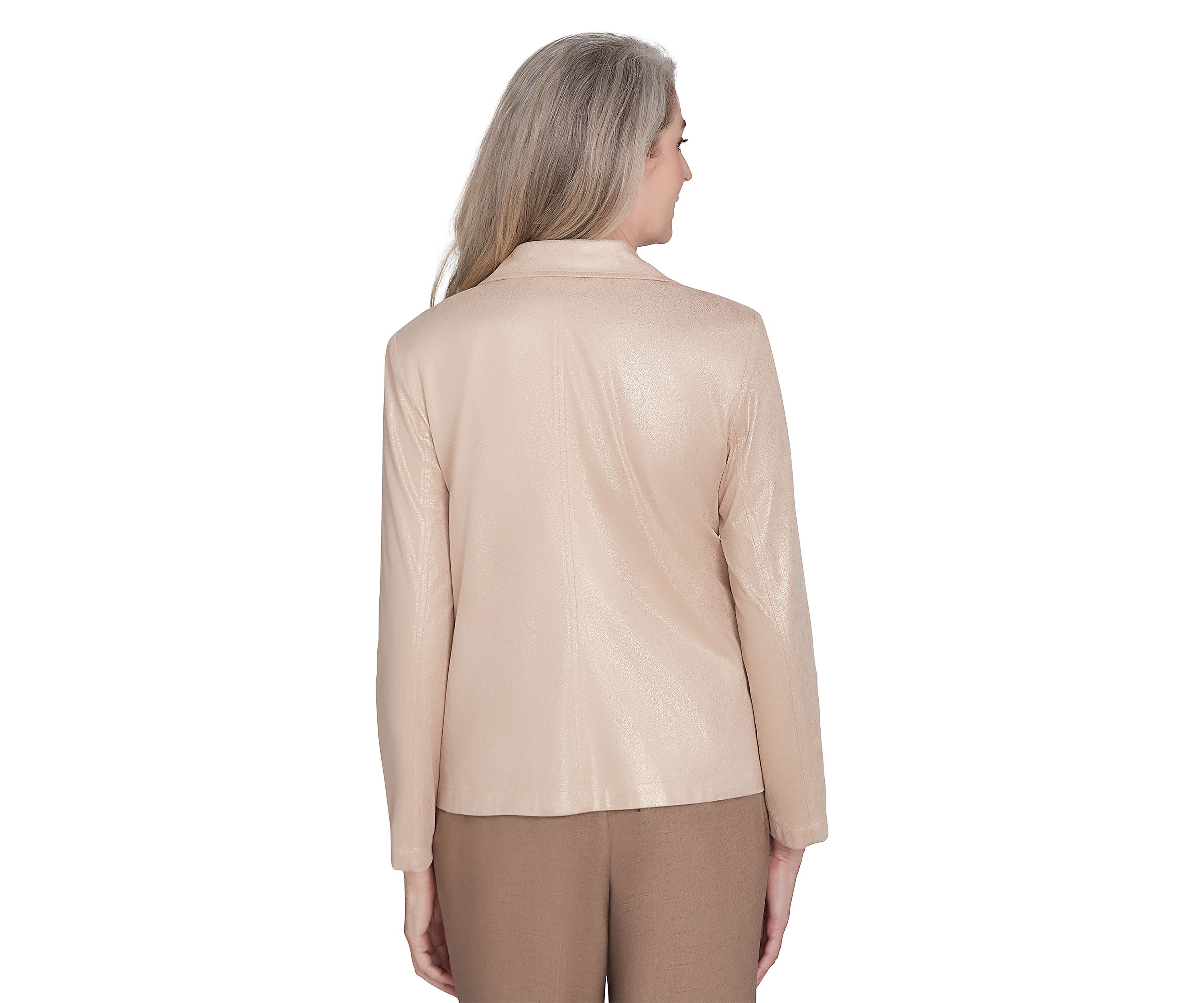 Petite Shimmer Faux Leather Jacket