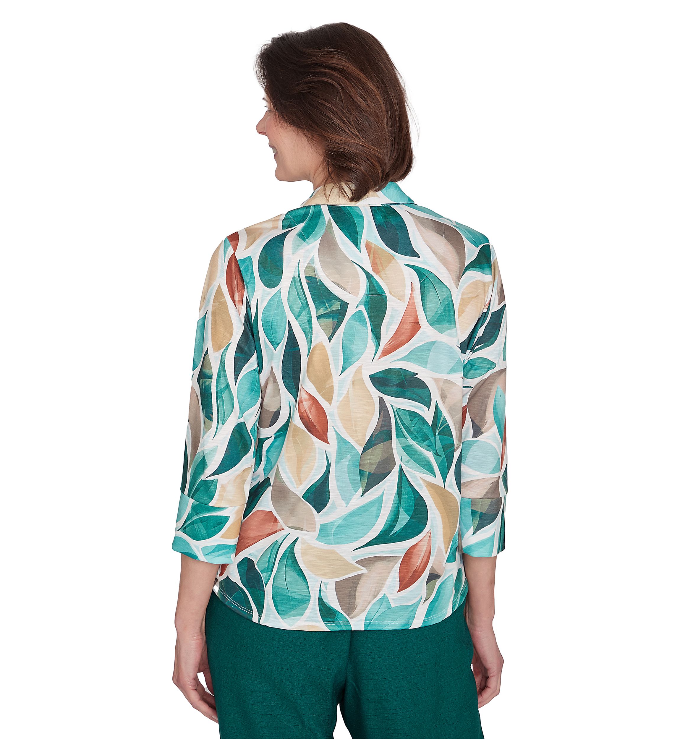 Petite Abstract Leaf Printed Top