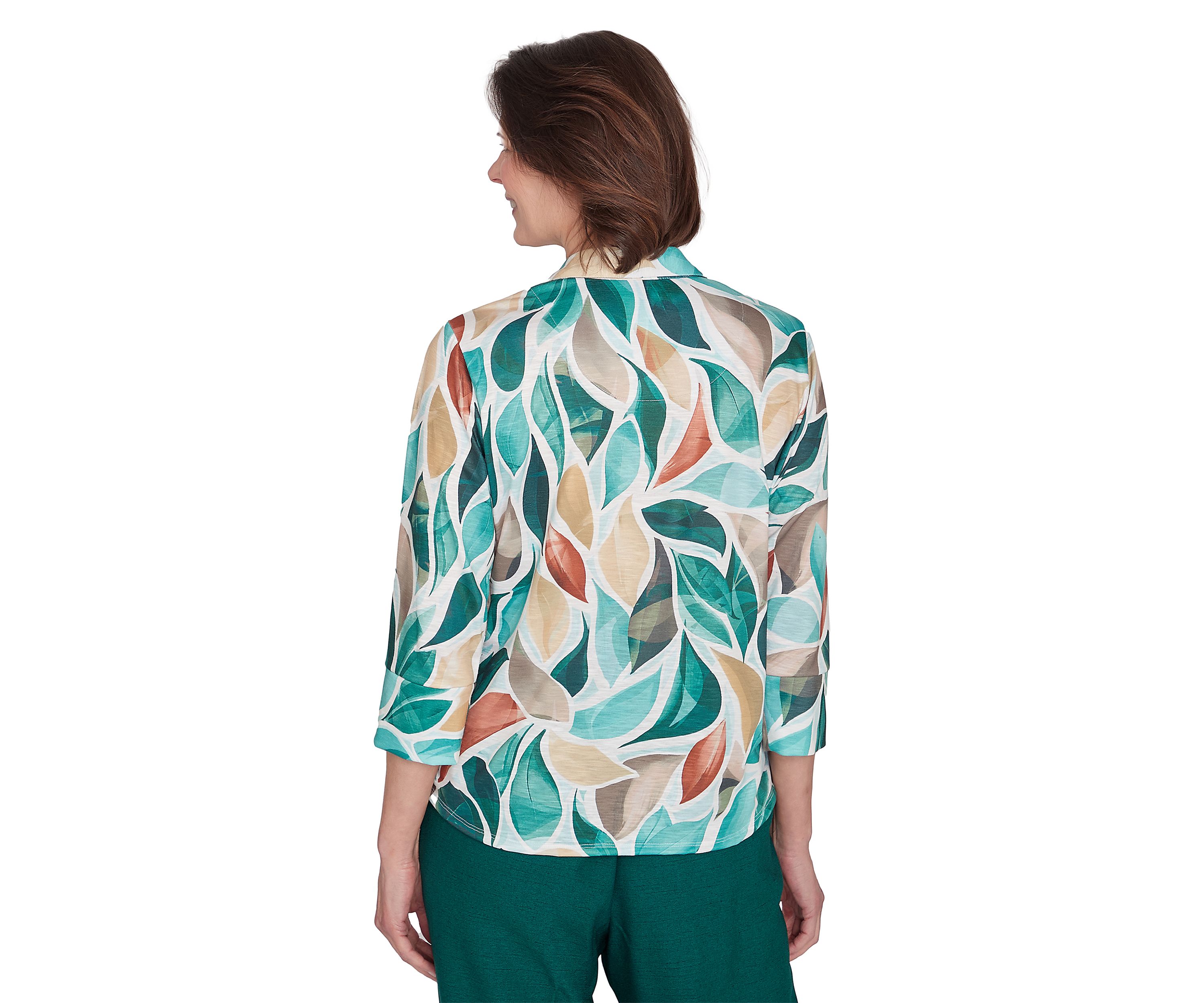Petite Abstract Leaf Printed Top