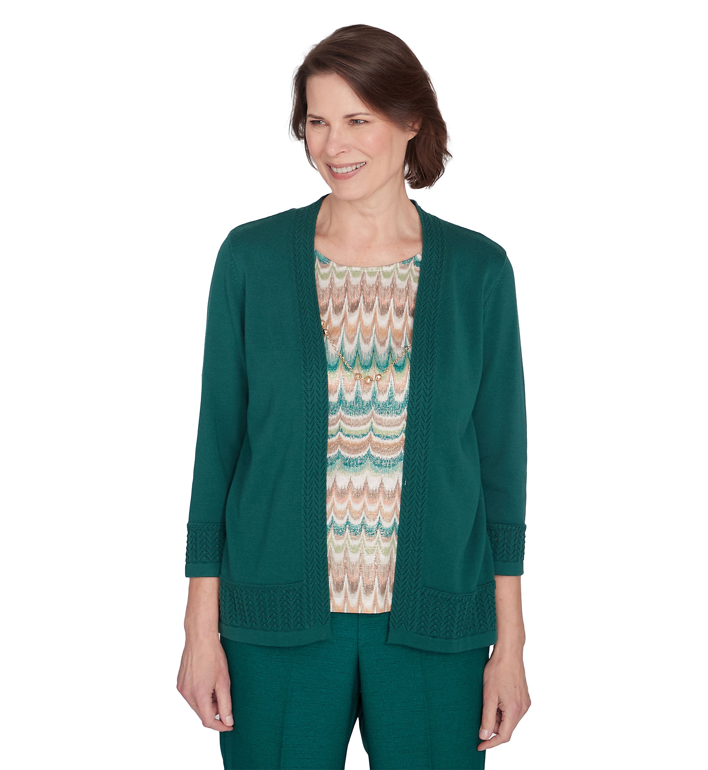 Petite Biadere Textured Inner 2Fer Sweater