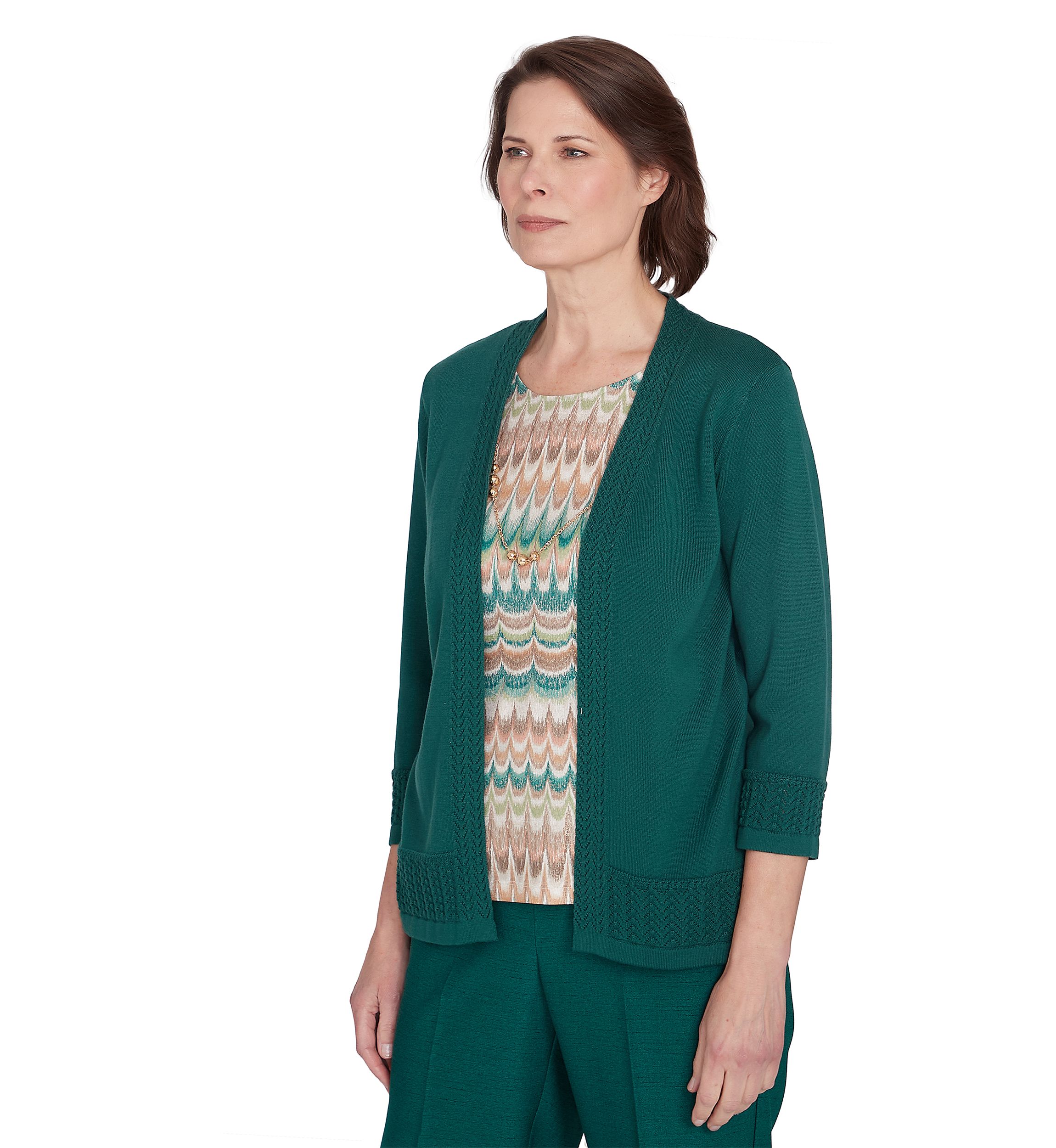 Petite Biadere Textured Inner 2Fer Sweater