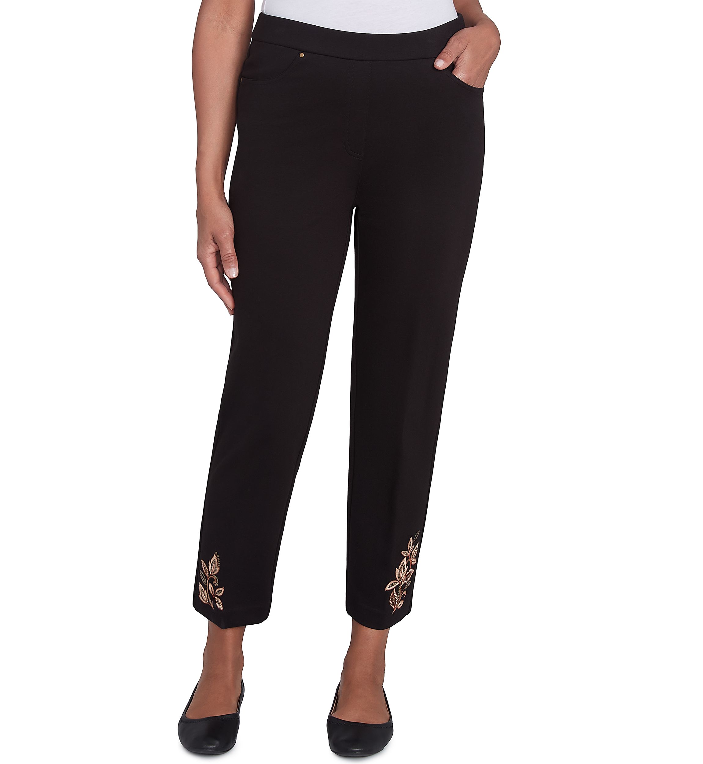 Womens Rue Rivoli Embroidery Leaf Short Pants