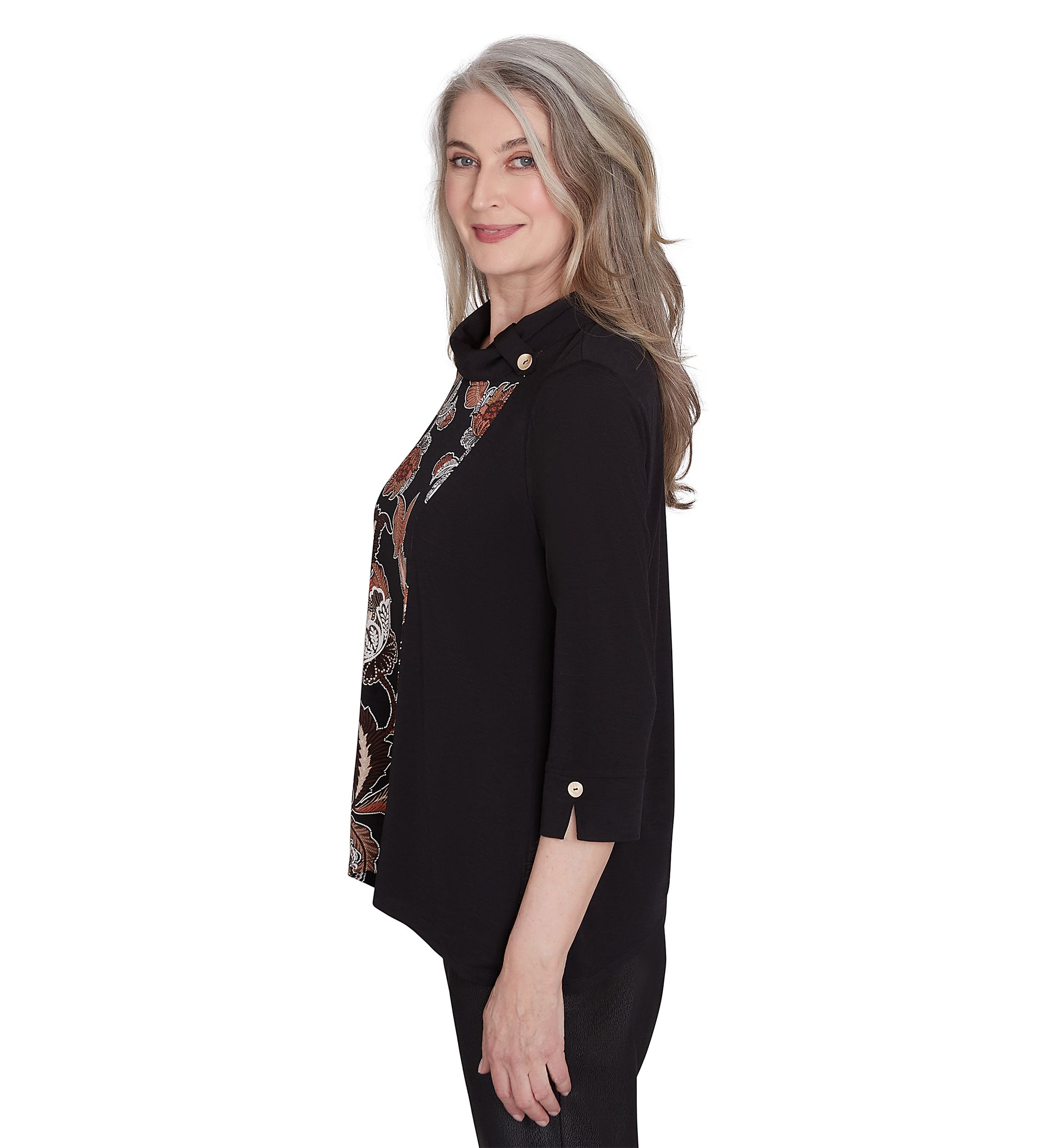 Womens Rue Rivoli Spliced Floral Textured Top