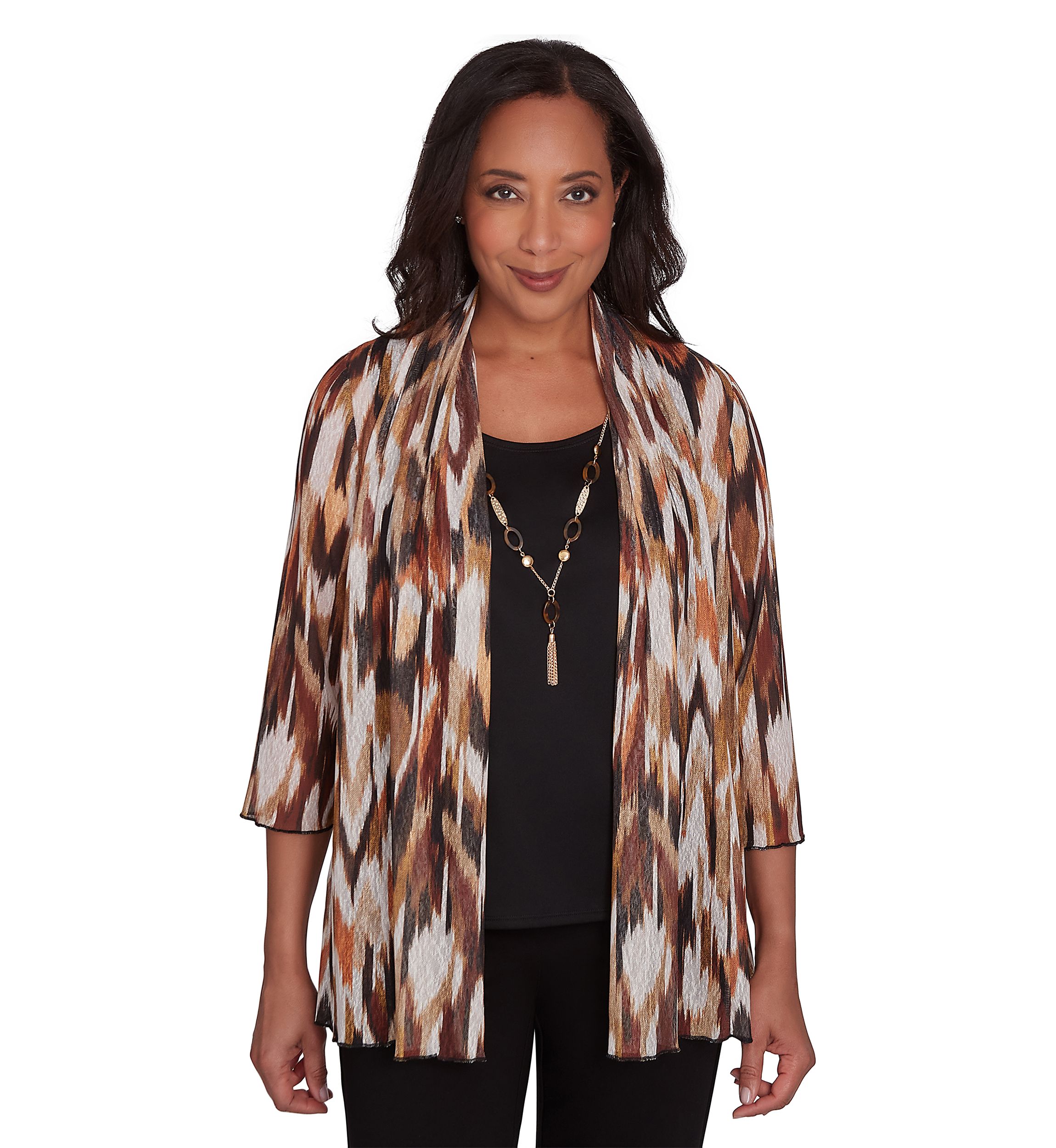 Womens Rue Rivoli Ikat Mesh 2Fer Top