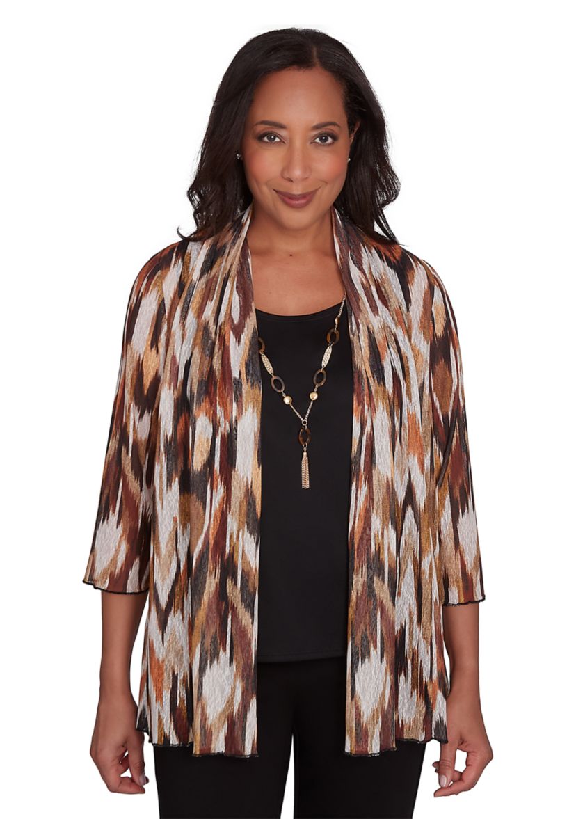 Womens Rue Rivoli Ikat Mesh 2Fer Top