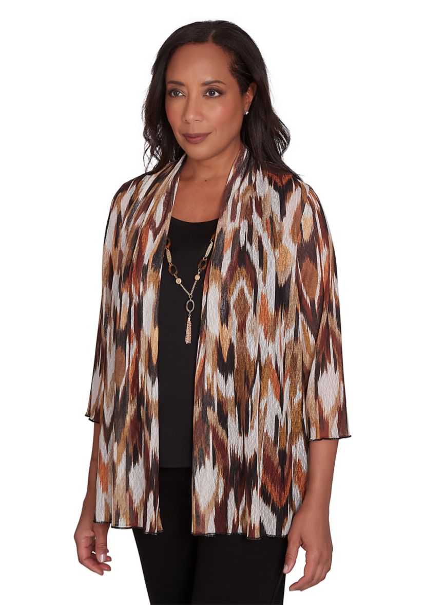 Womens Rue Rivoli Ikat Mesh 2Fer Top