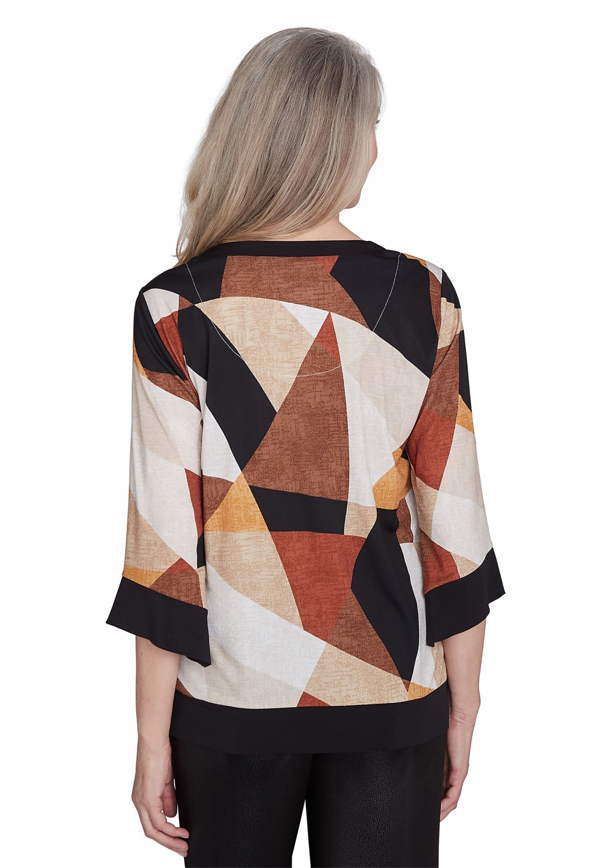 Womens Rue Rivoli Trimmed Patchwork Top