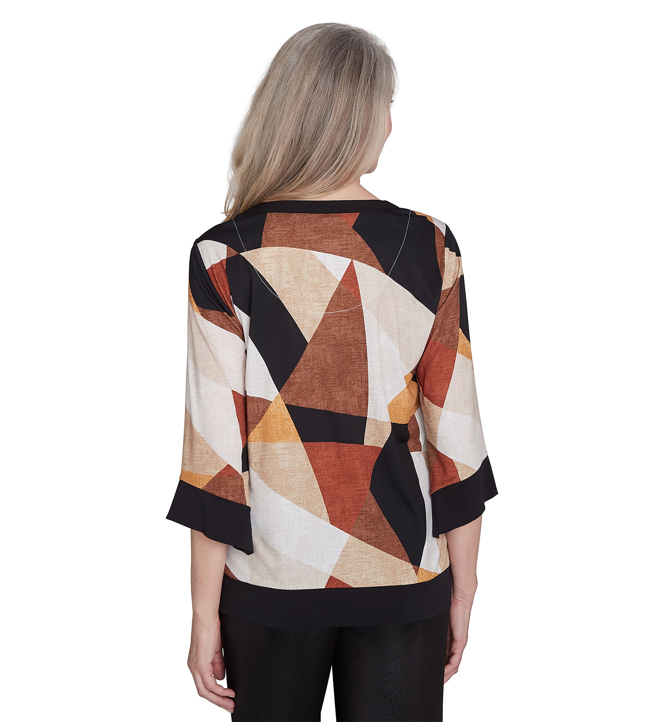 Womens Rue Rivoli Trimmed Patchwork Top