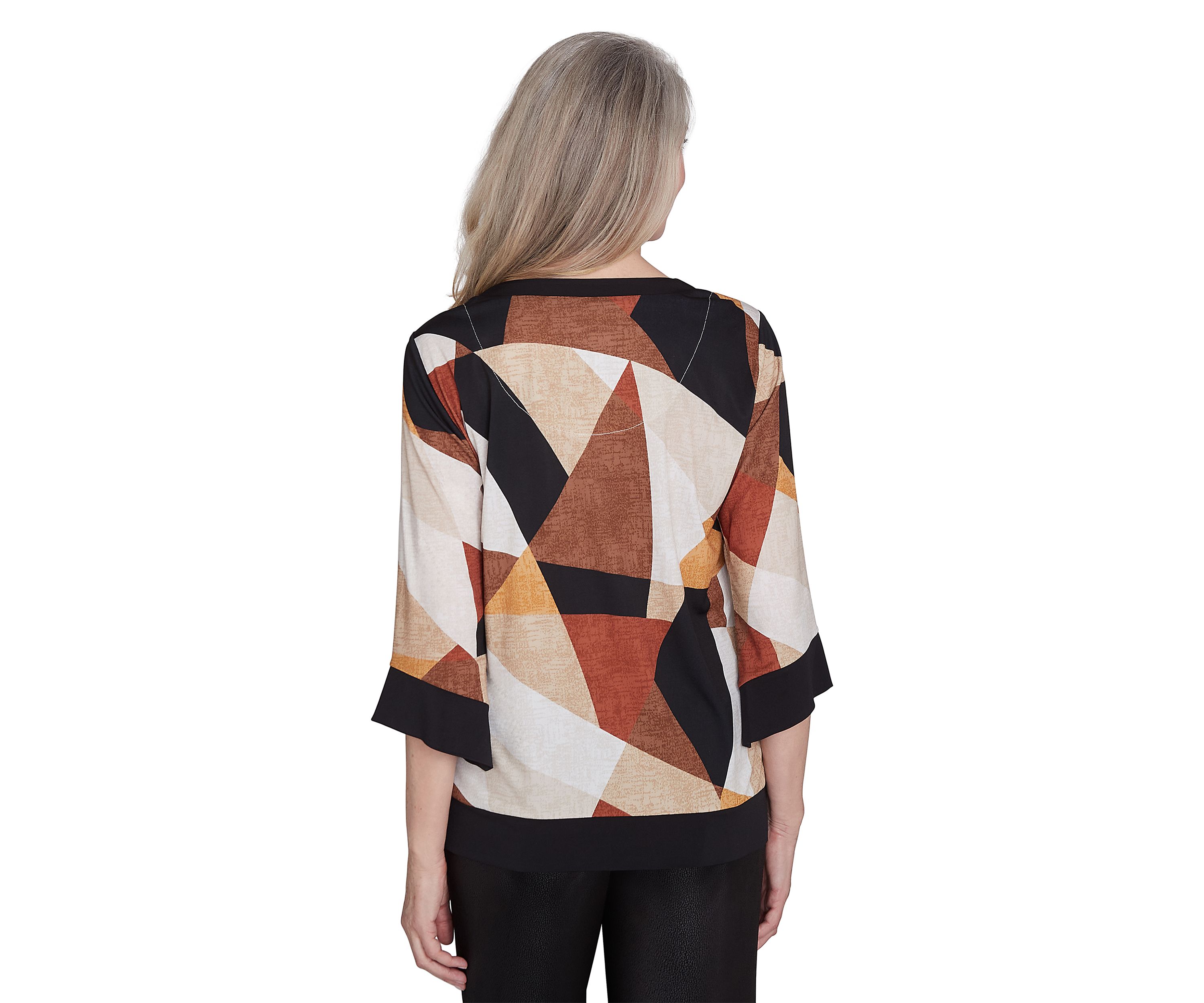 Womens Rue Rivoli Trimmed Patchwork Top