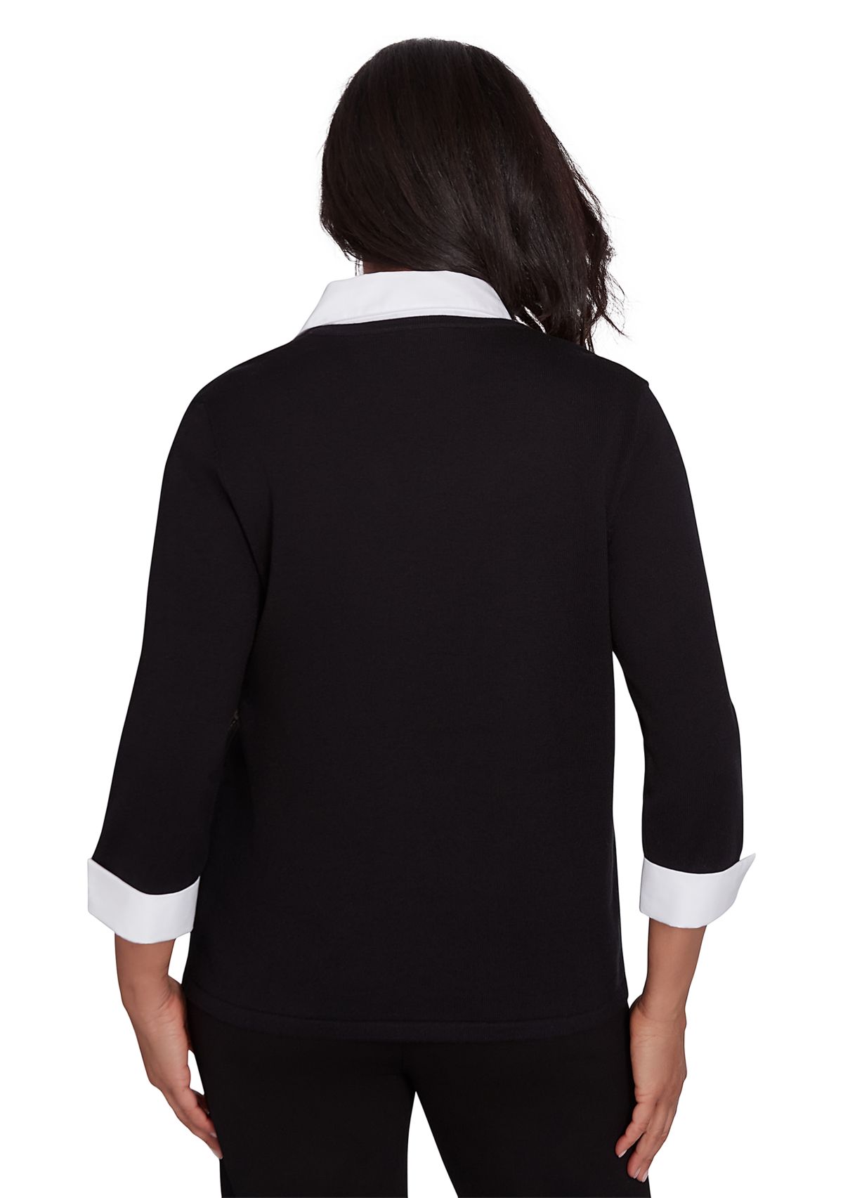 Womens Rue Rivoli Heat Set Leaf Woven Trim 2Fer Top