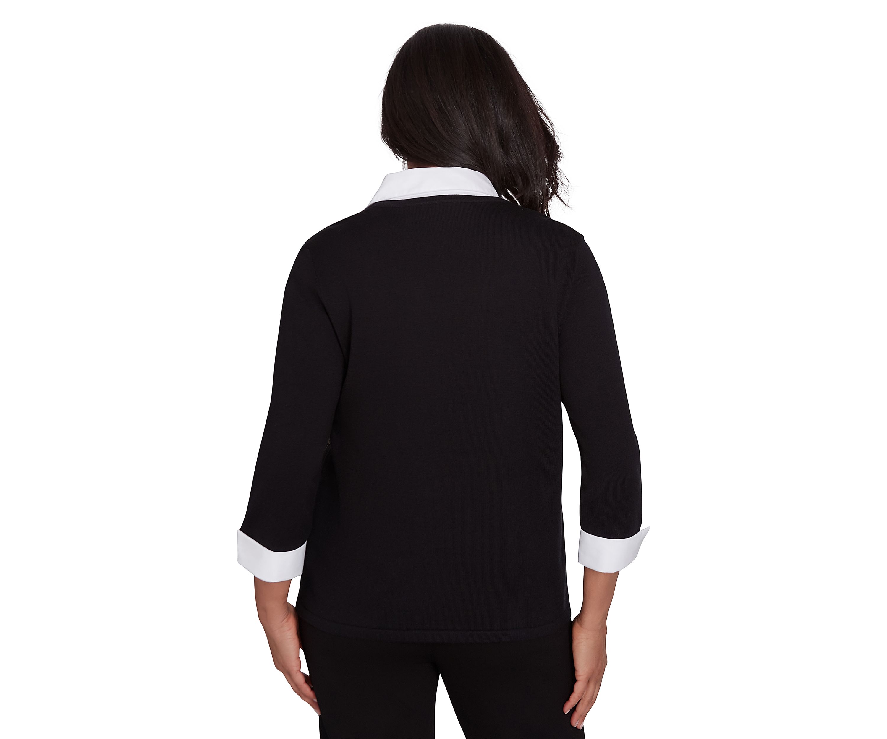 Womens Rue Rivoli Heat Set Leaf Woven Trim 2Fer Top