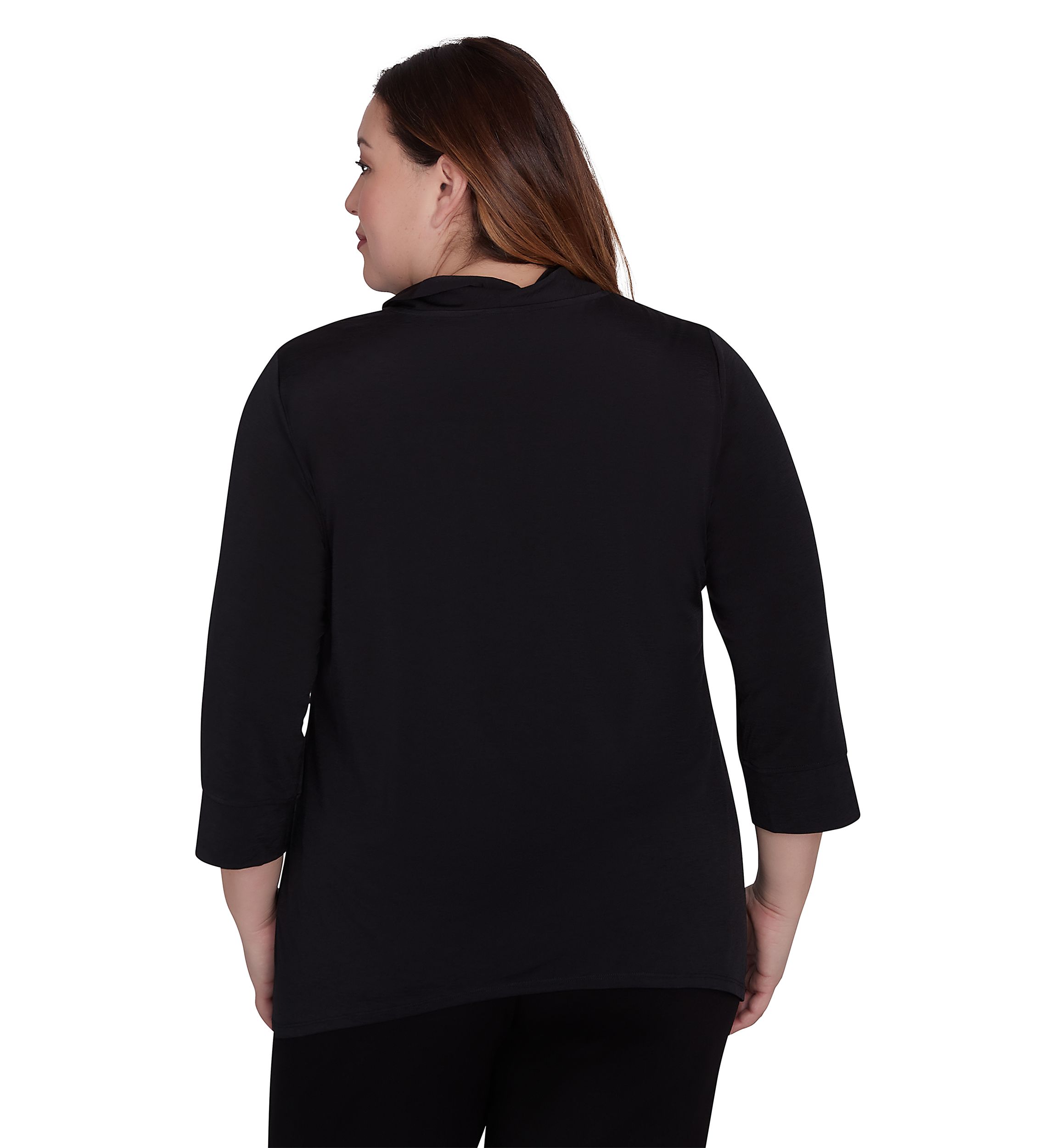 Plus Size Rue Rivoli Spliced Floral Texture Printed Sweater